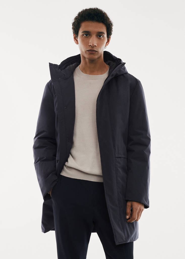 SOFEELATE® padded parka with hood — Navy