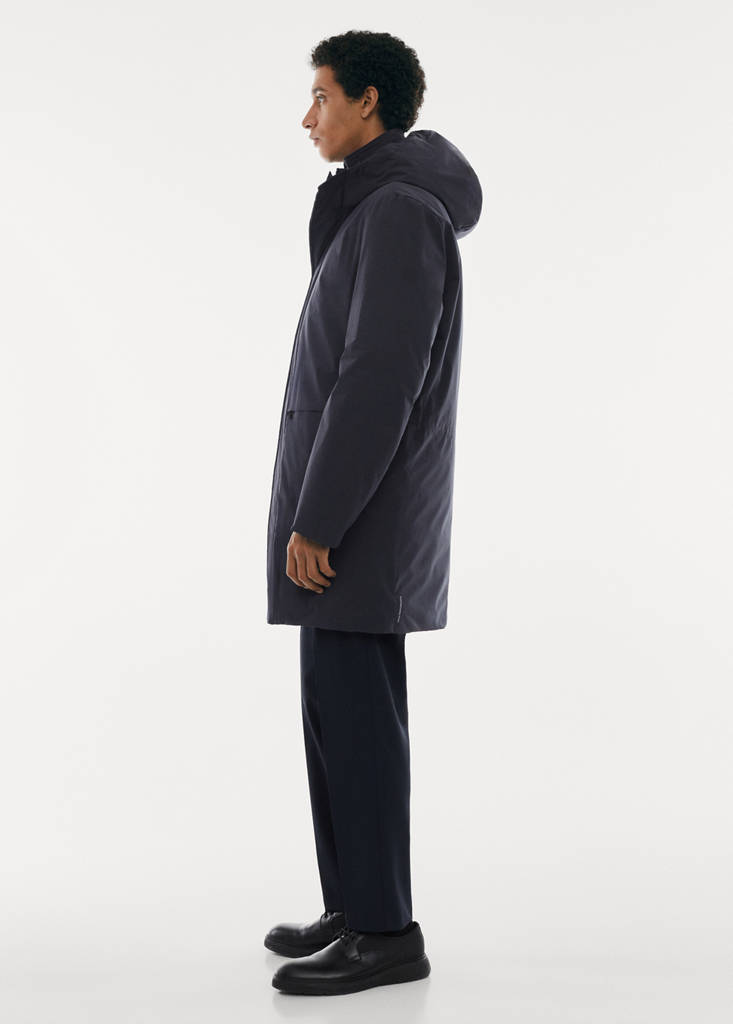 SOFEELATE® padded parka with hood — Navy
