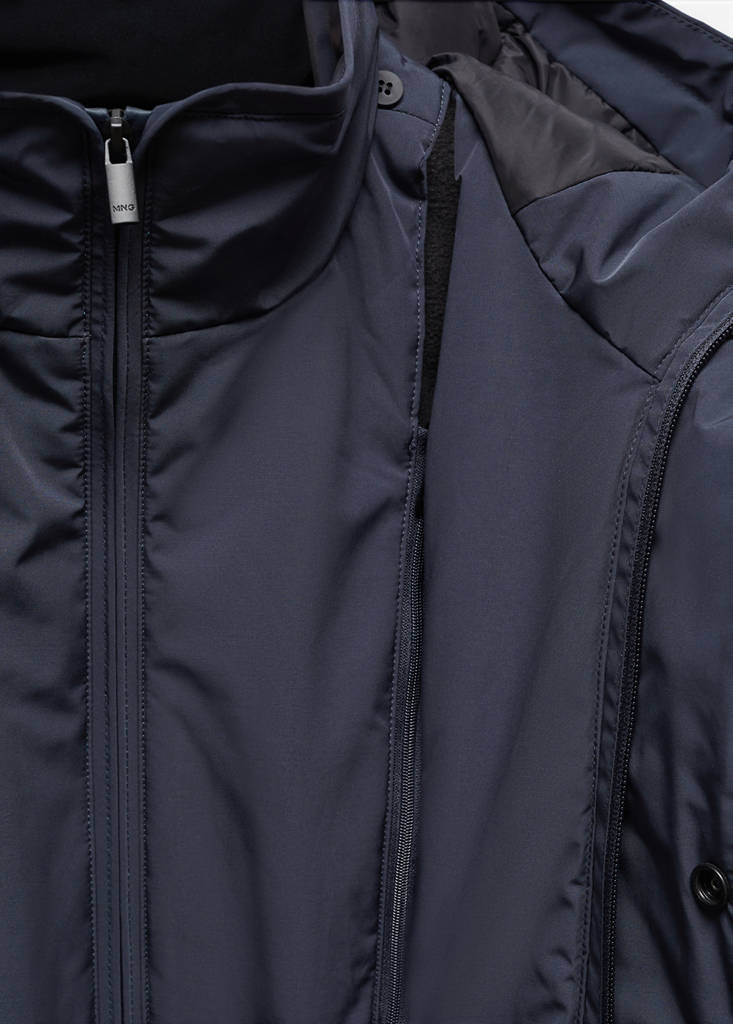 SOFEELATE® padded parka with hood — Navy