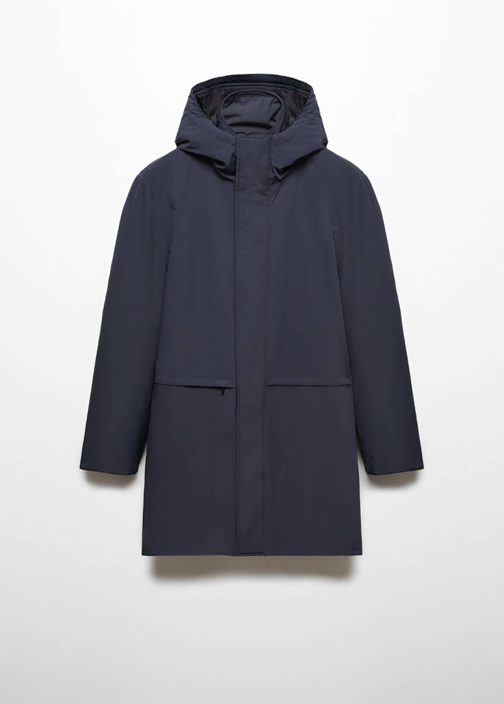 SOFEELATE® padded parka with hood — Navy