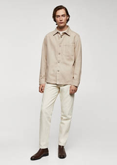 Pocket denim overshirt — Beige 2