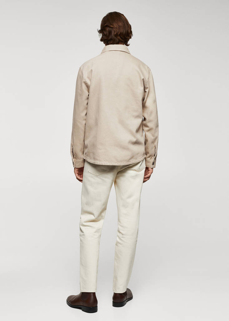 Pocket denim overshirt — Beige