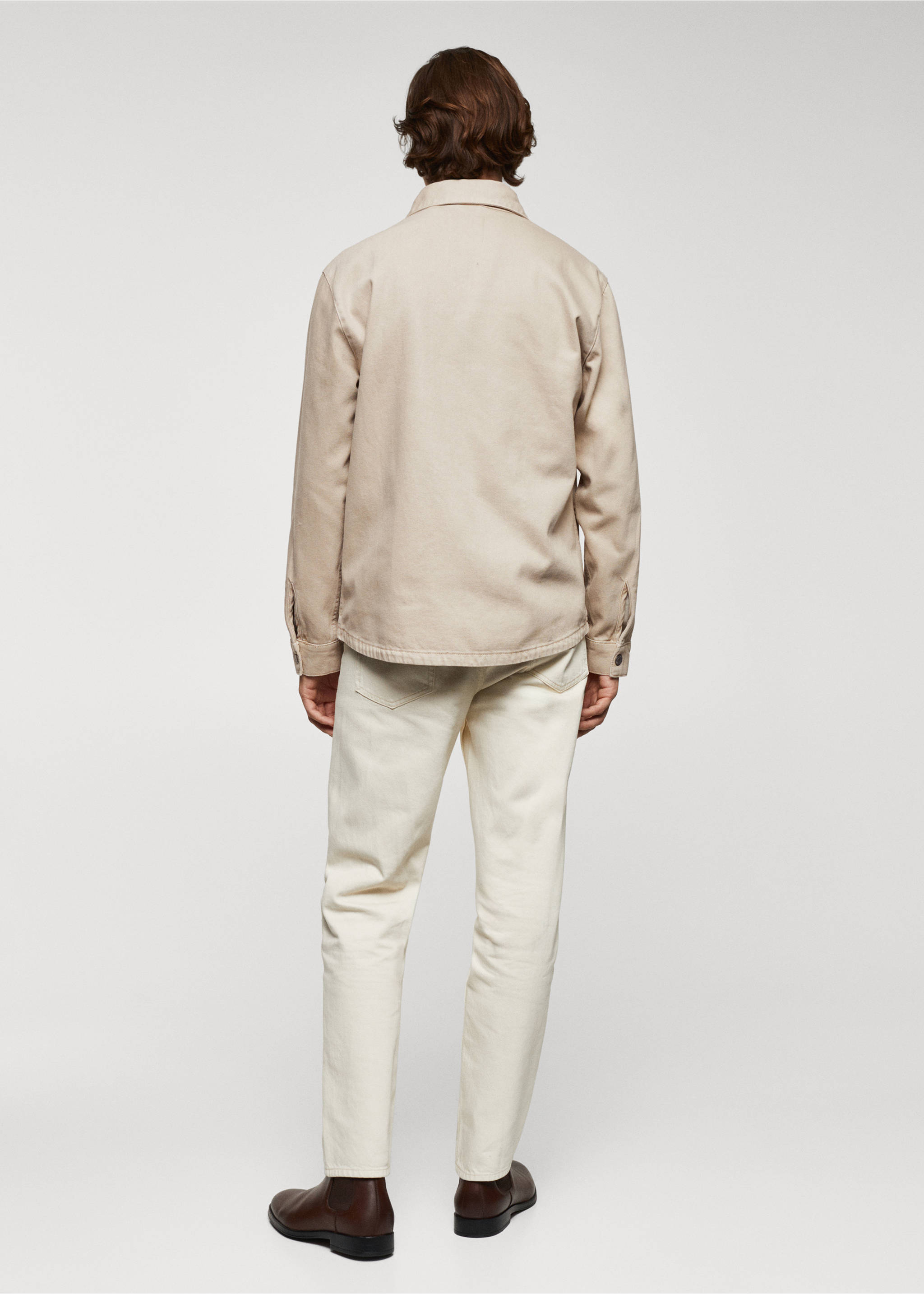 Pocket denim overshirt - Reverse of the article, Beige. Ref: 67040620-00.