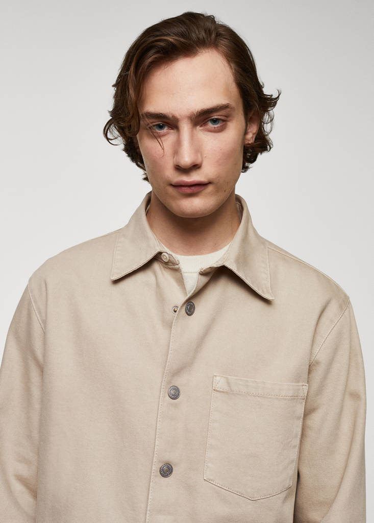 Pocket denim overshirt — Beige