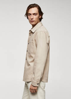Pocket denim overshirt — Beige 5