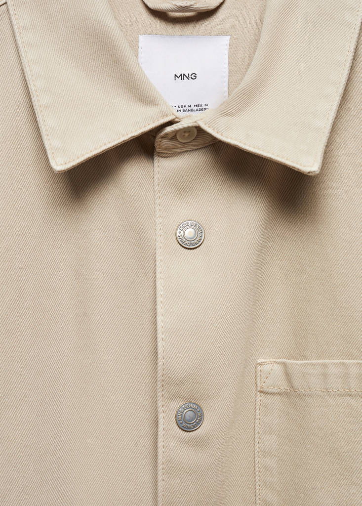 Pocket denim overshirt — Beige