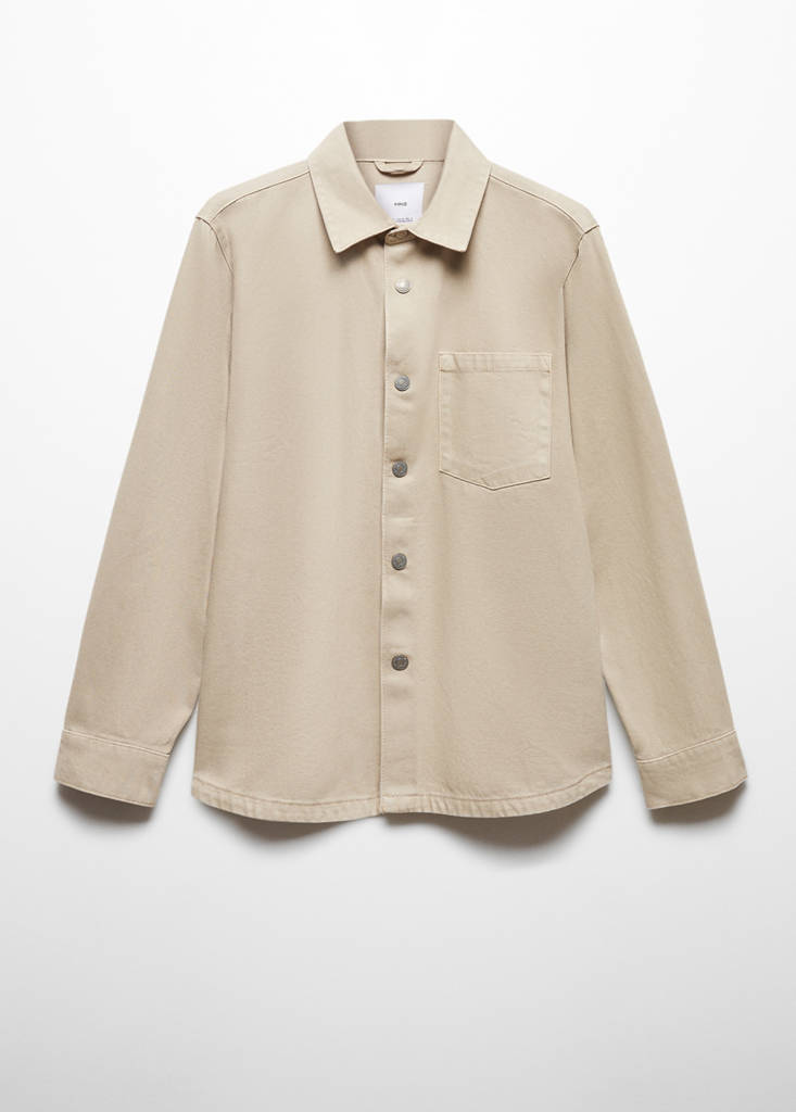 Pocket denim overshirt — Beige