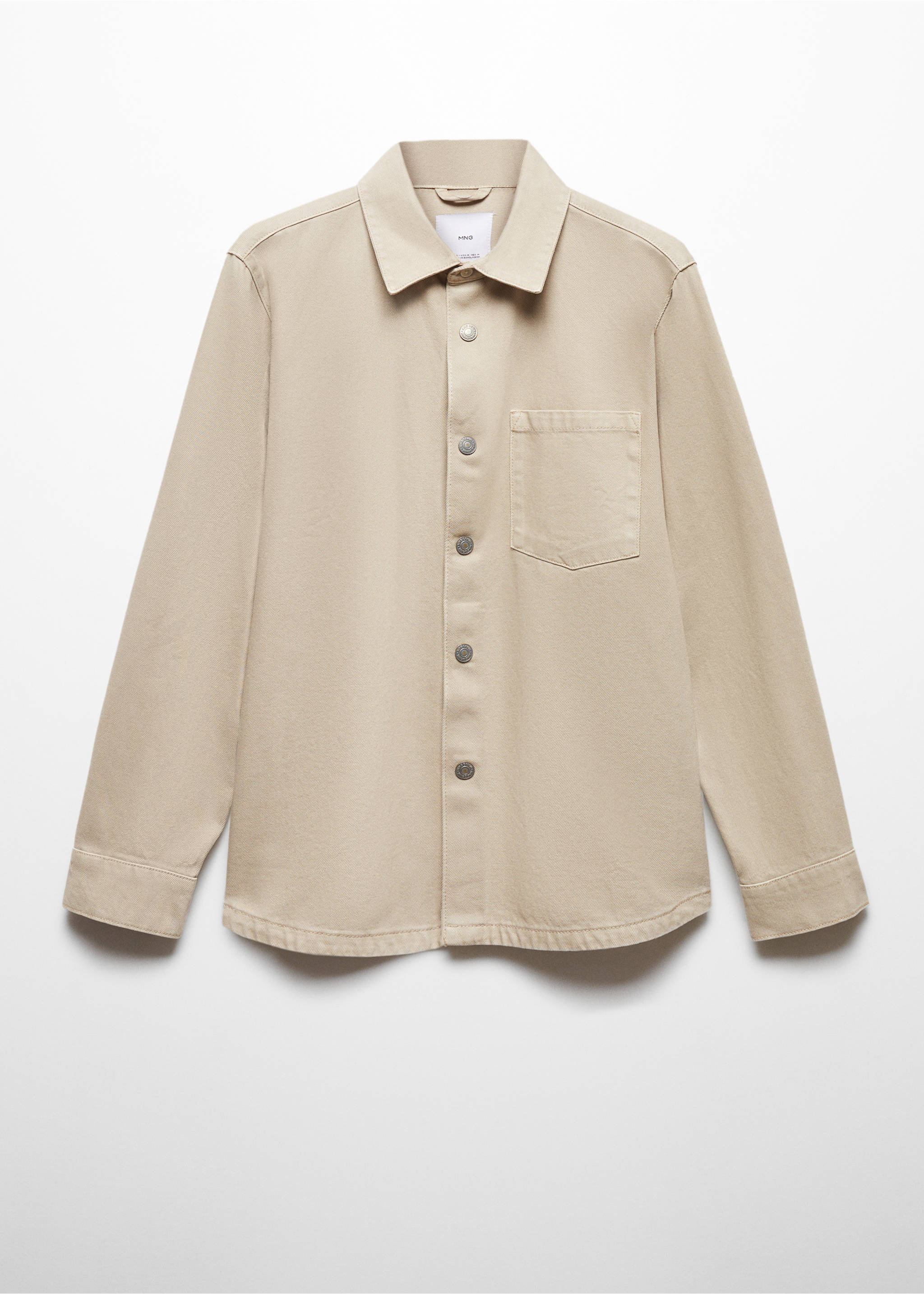 Pocket denim overshirt - Article without model, Beige. Ref: 67040620-00.