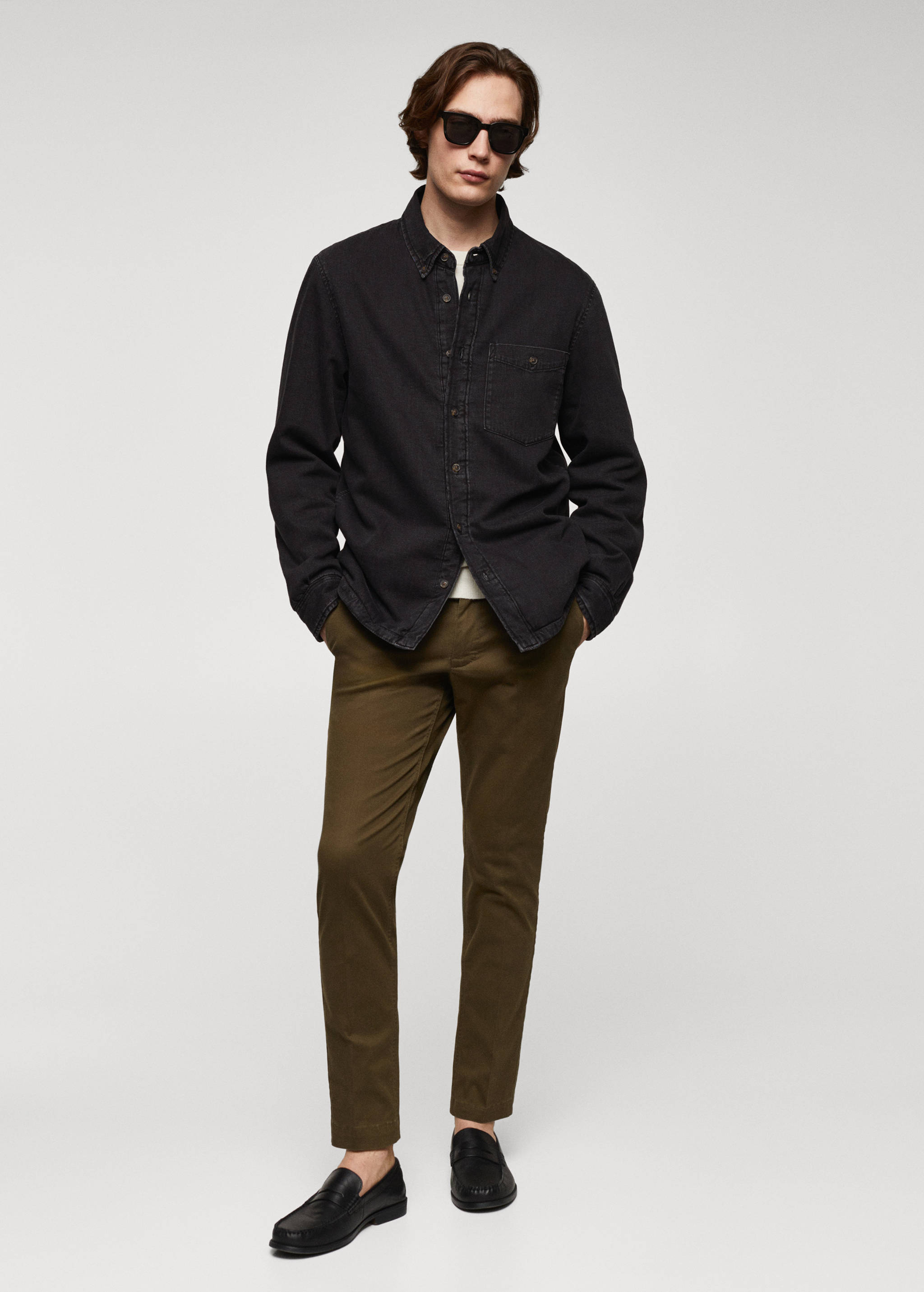 Sobrecamisa denim acolchada - Plano general