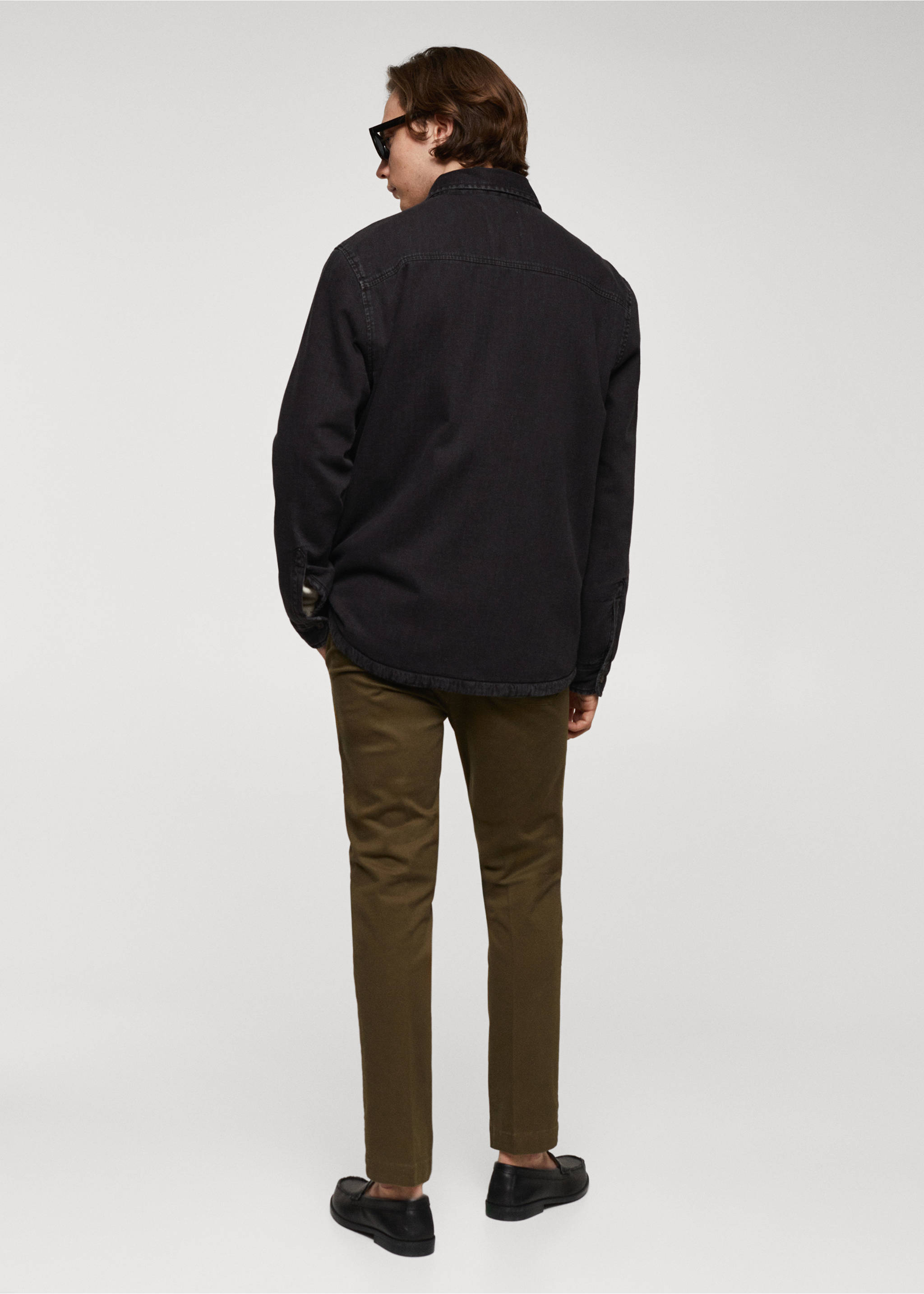 Surchemise denim matelassée - Verso de l’article, Black denim. Ref: 67040622-00.