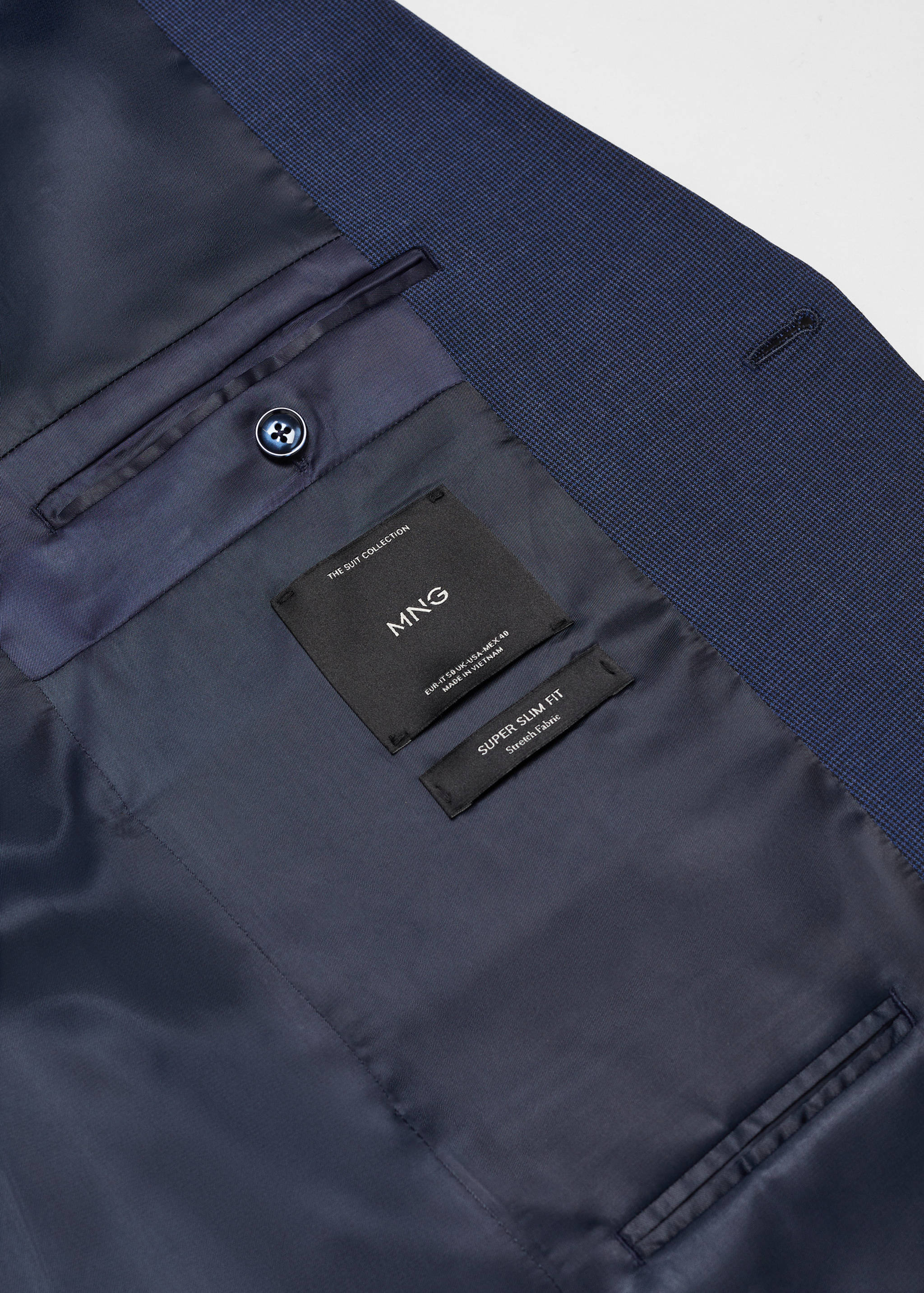 弹力面料超修身西装夹克 - null