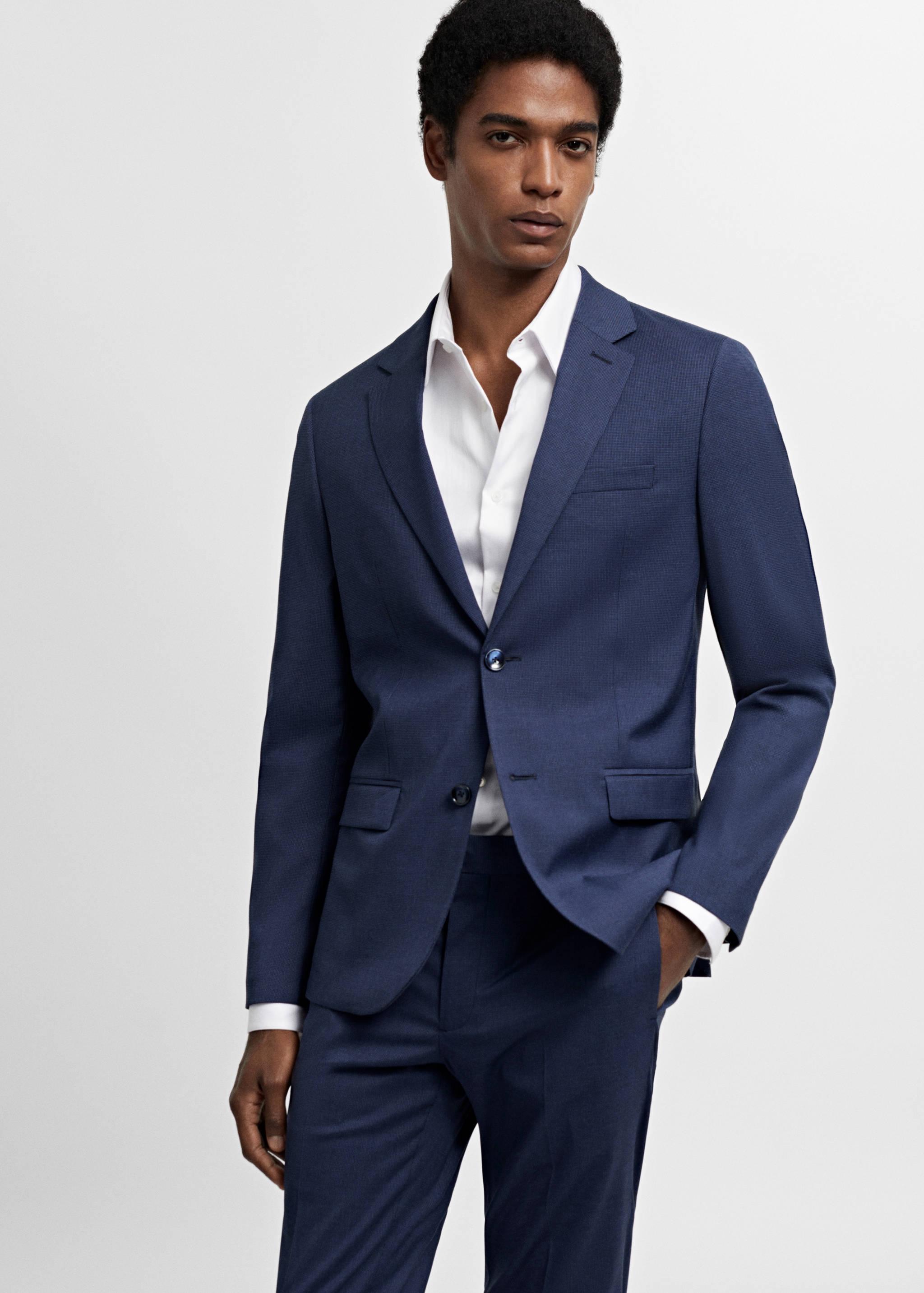 Super slim-fit suit jacket in stretch fabric - Medium plane