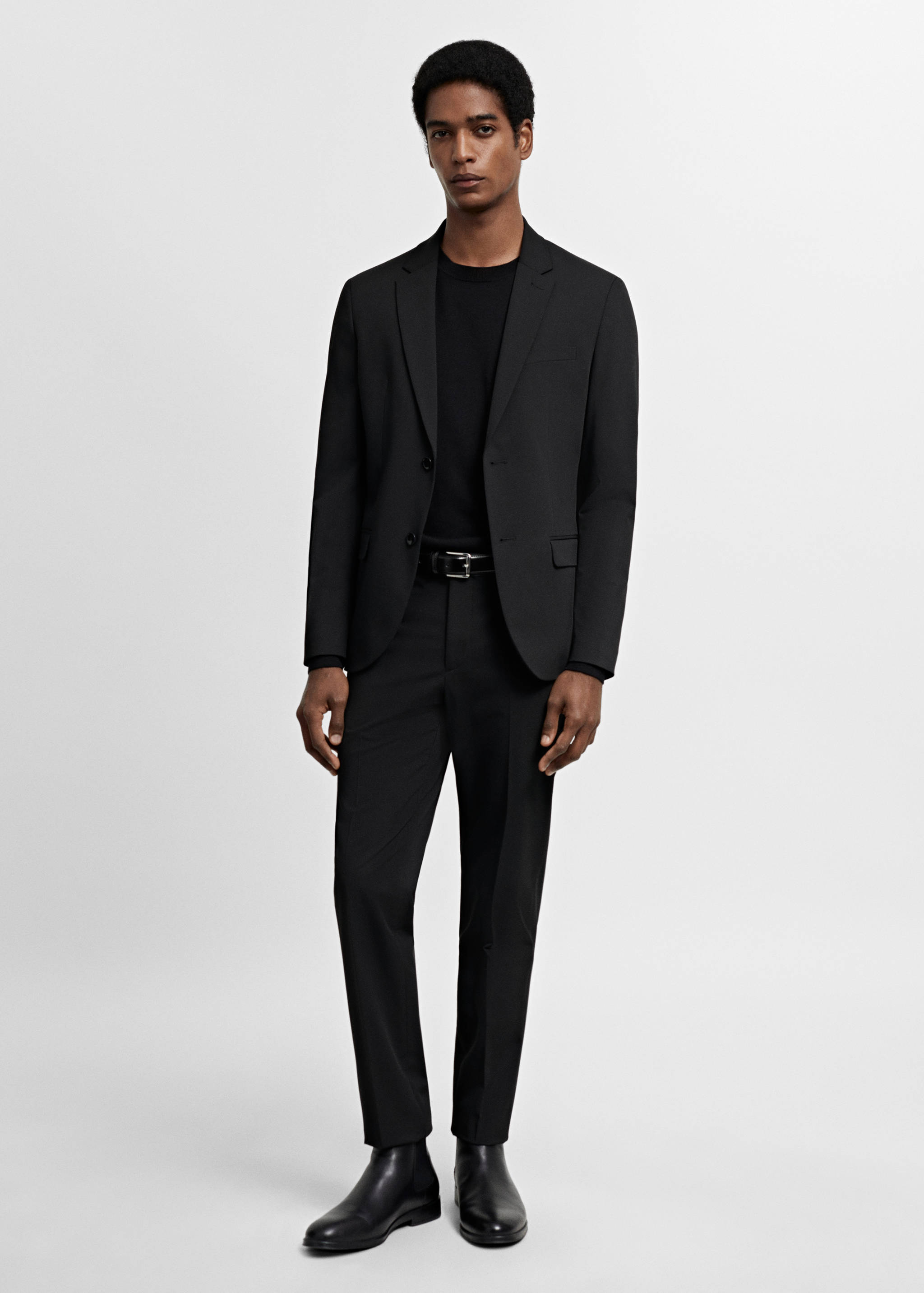 弹力面料超修身西装夹克 - null