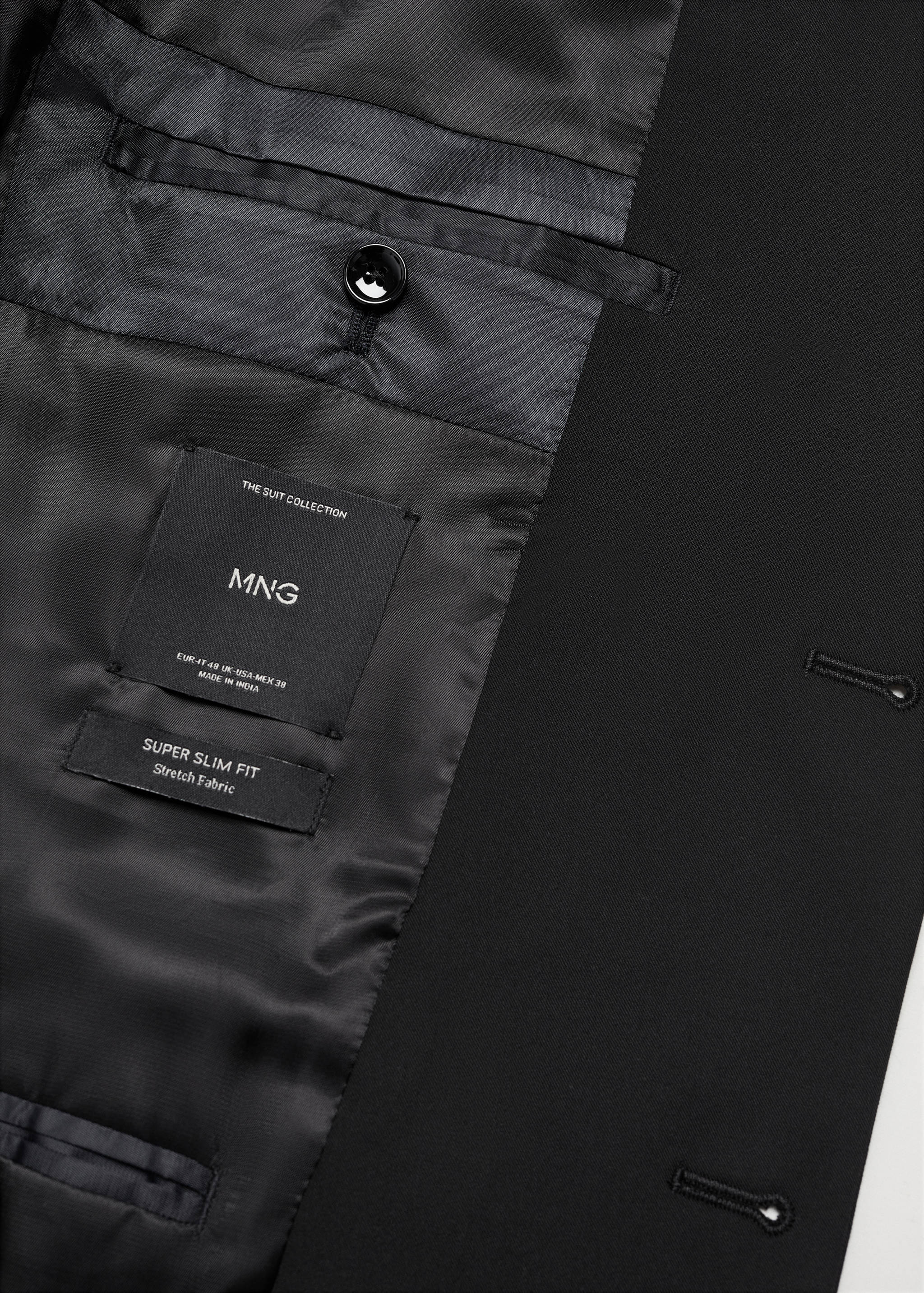 弹力面料超修身西装夹克 - null