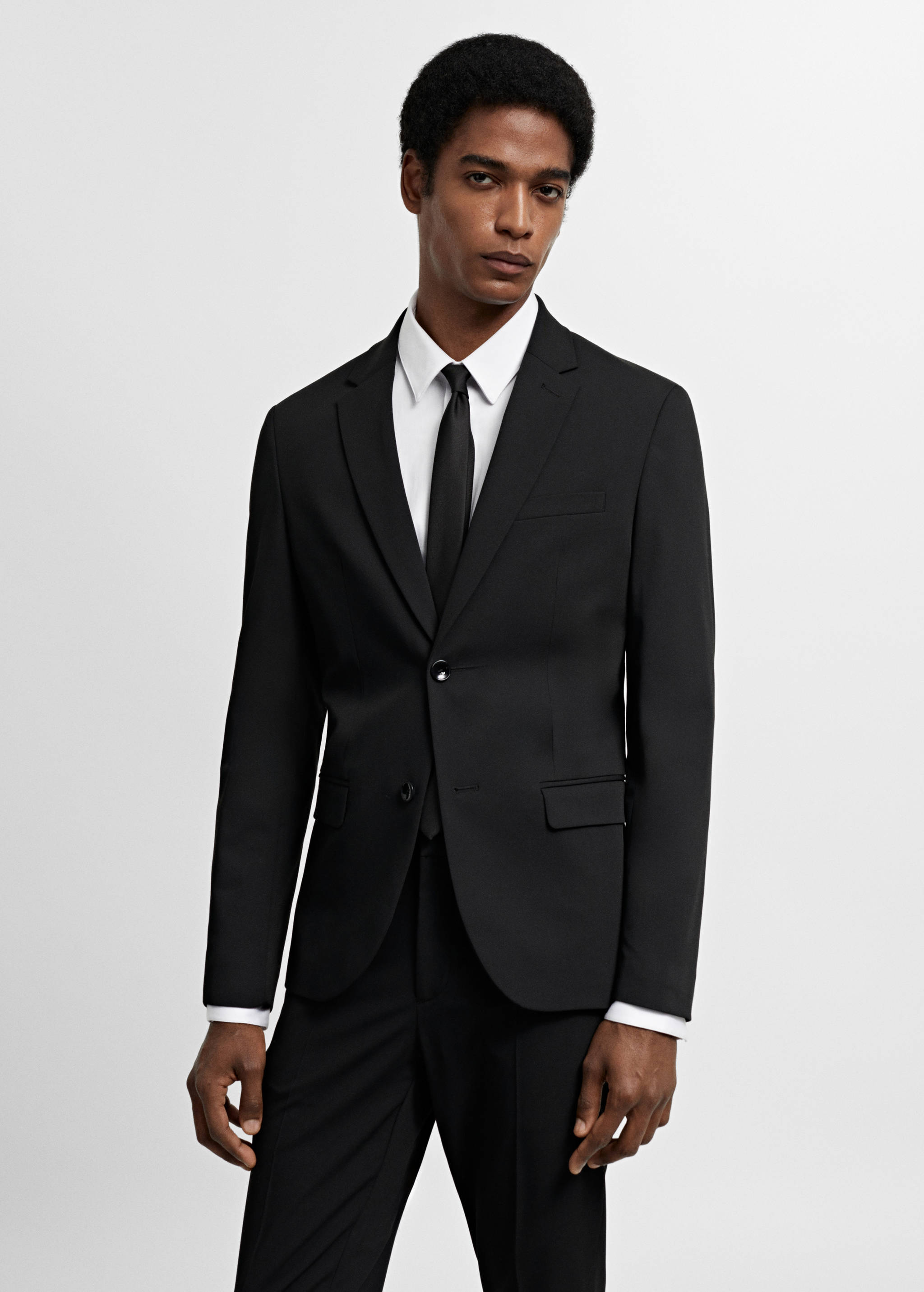Super slim-fit suit jacket in stretch fabric - Medium plane