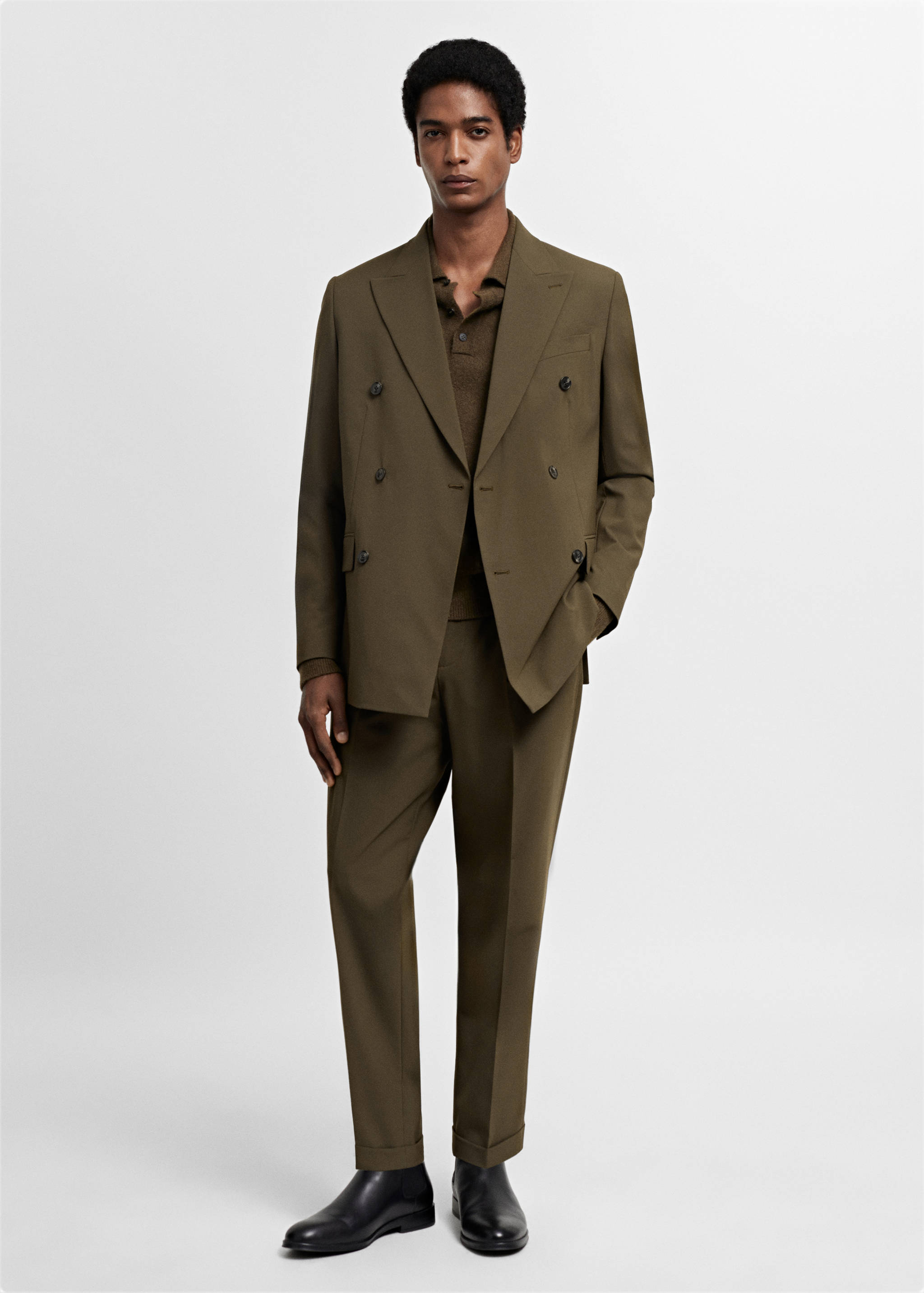 Veste costume slim fit croisée - Plan général