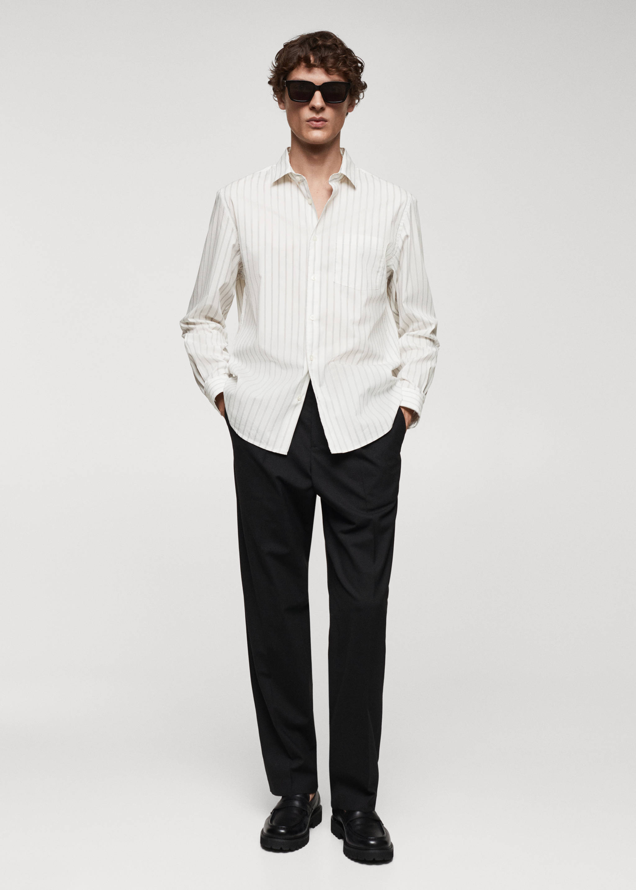 Chemise popeline classic-fit rayures - Plan général
