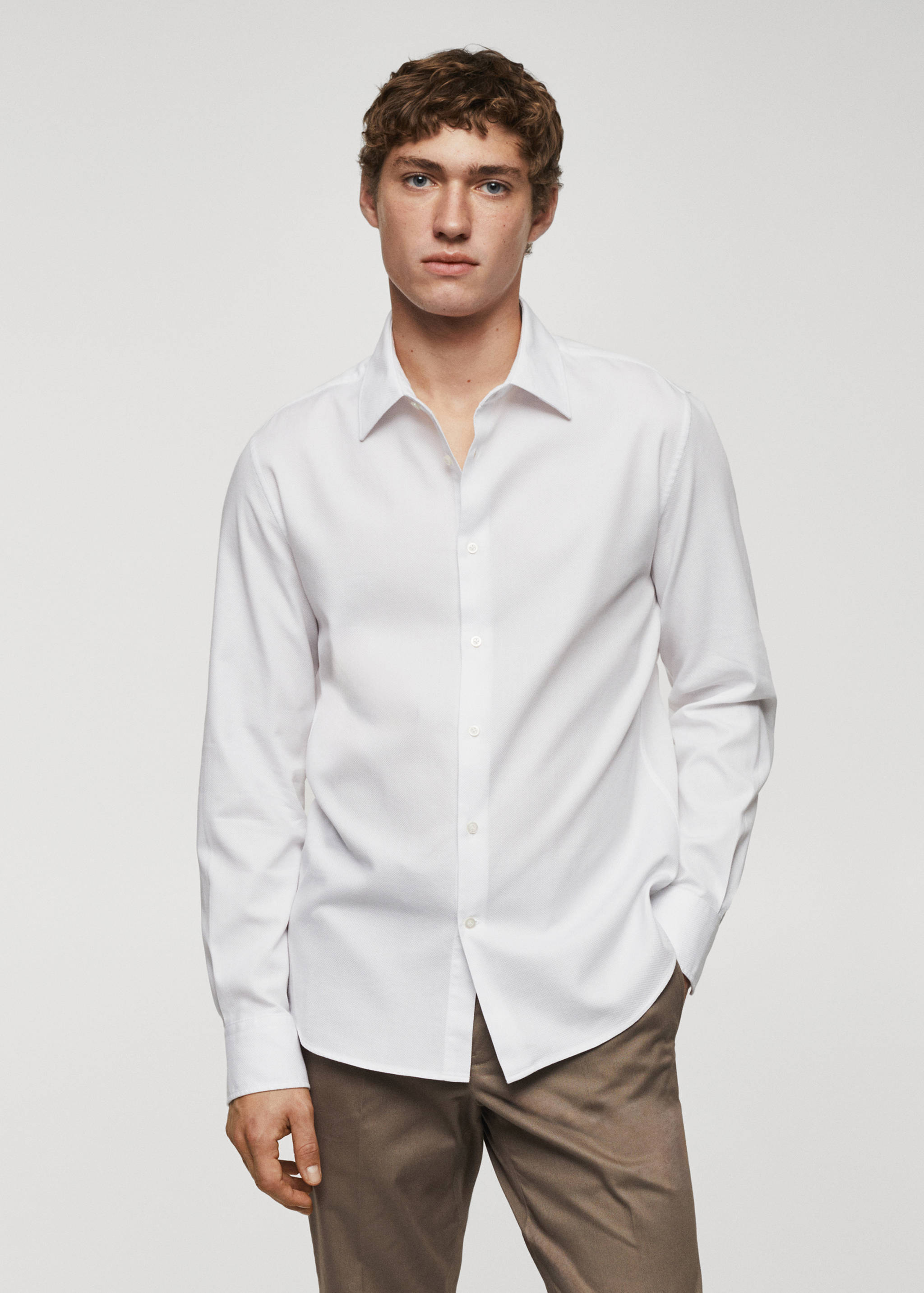 Chemise slim fit structurée coton - Plan moyen