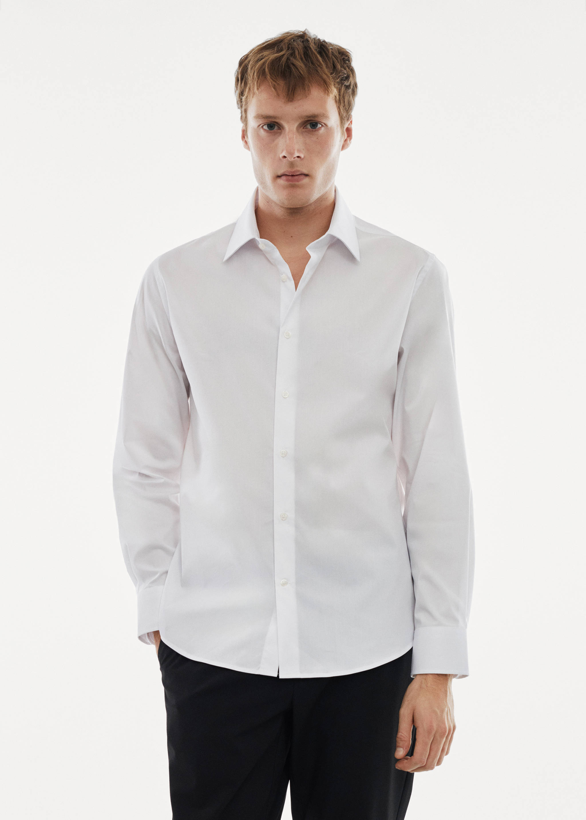 Chemise regular-fit coton stretch - Plan moyen