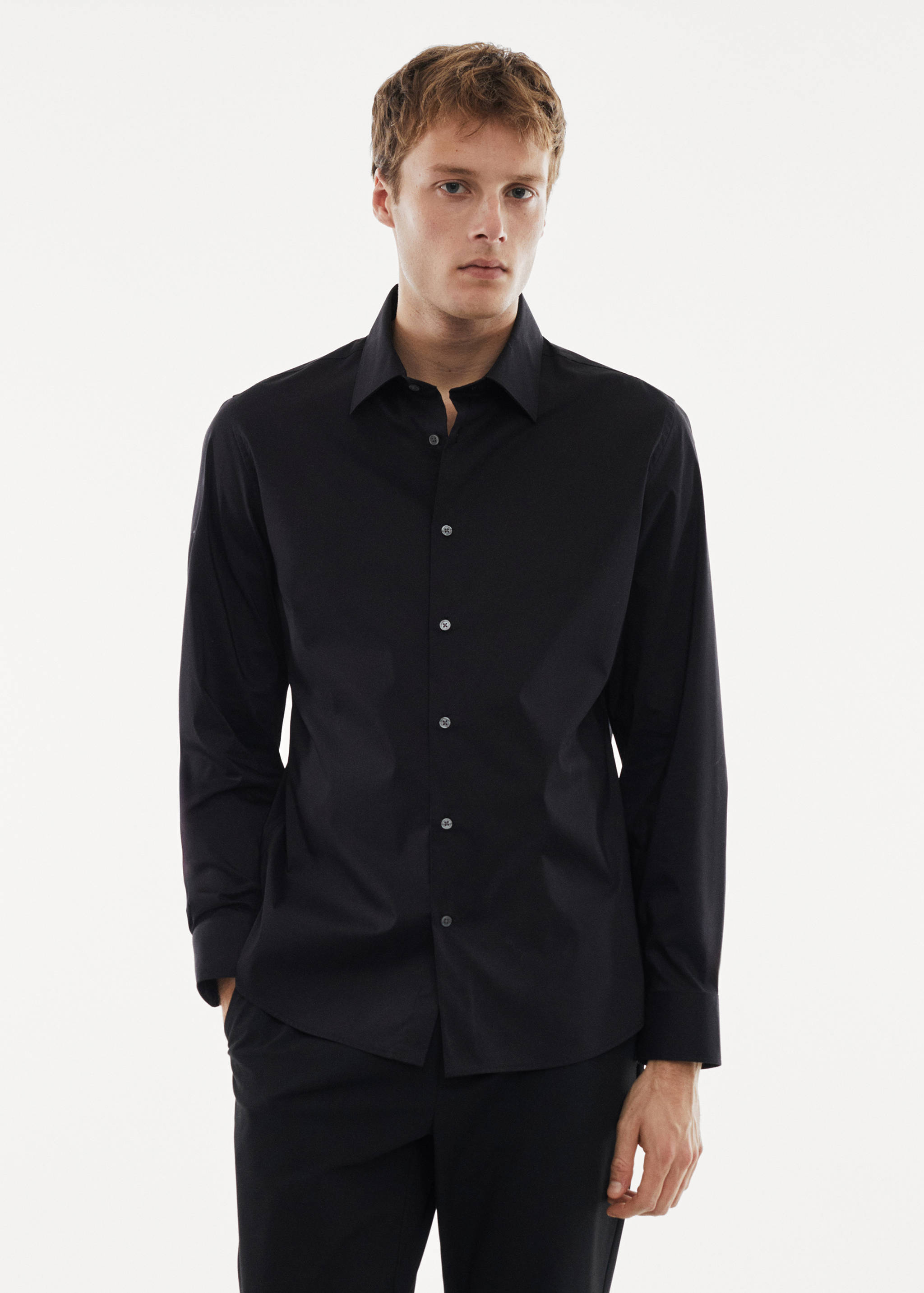 Chemise regular-fit coton stretch - Plan moyen