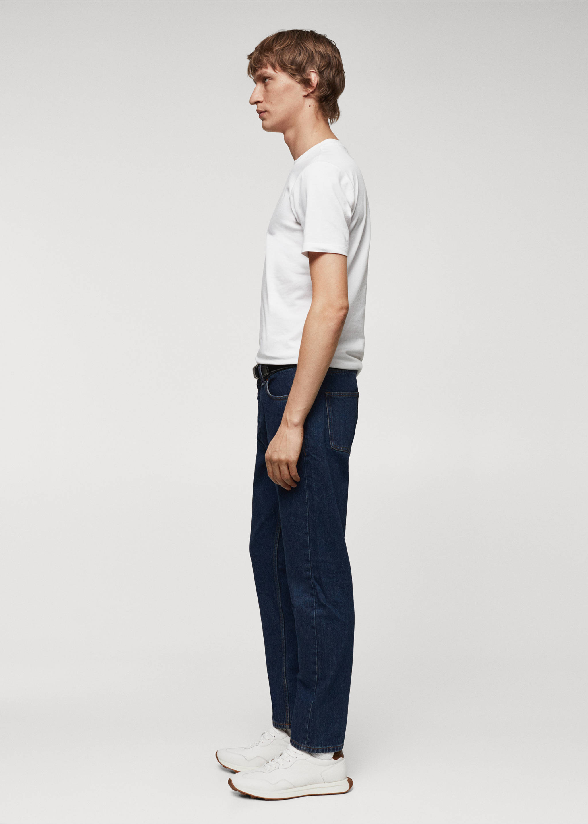 Stretch cotton T-shirt - Details of the article 1, White. Ref: 67040645-00.