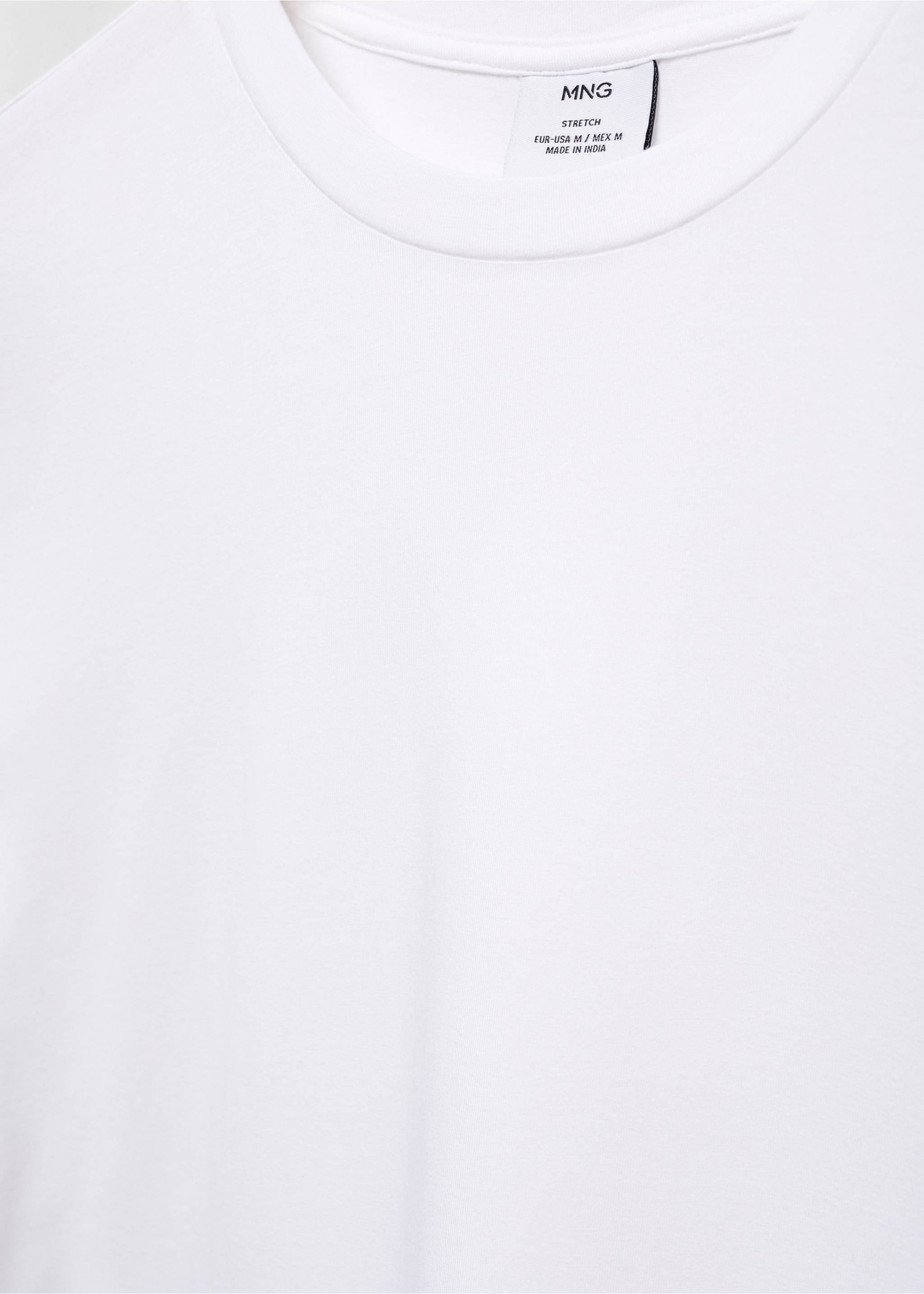 Stretch cotton T-shirt - Details of the article 8, White. Ref: 67040645-00.