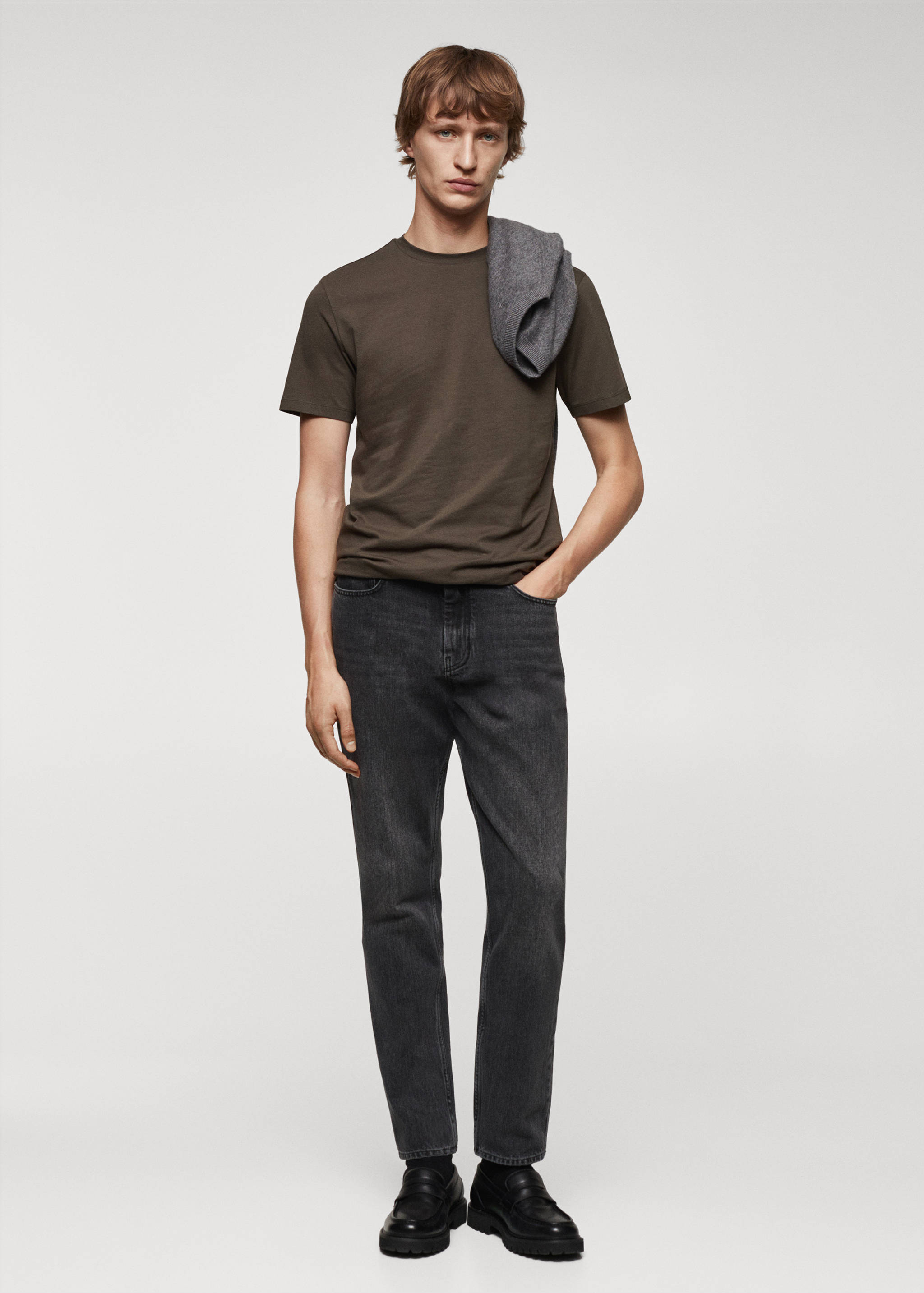 Stretch cotton T-shirt - General plane, Dark Green. Ref: 67040645-00.