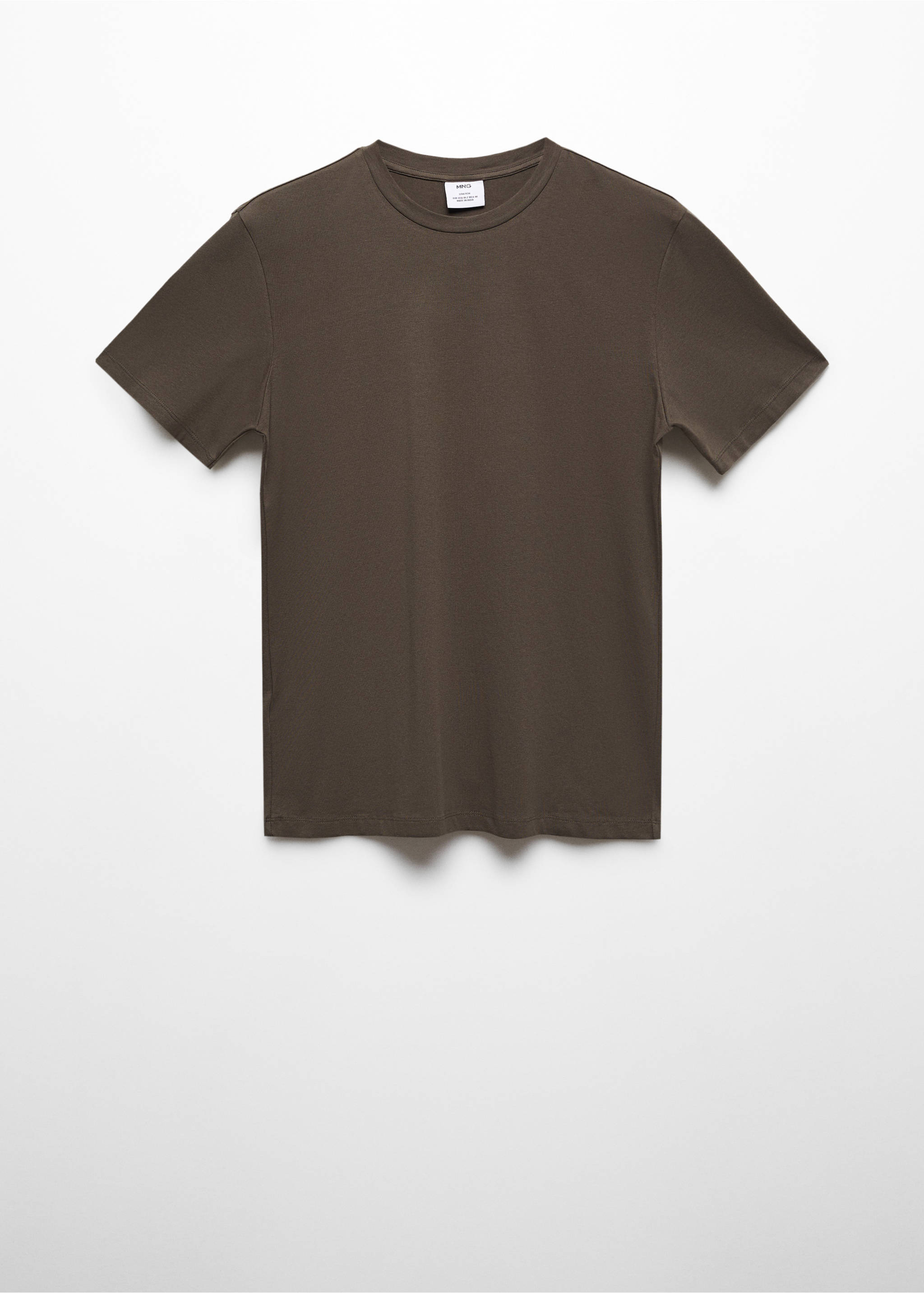 Stretch cotton T-shirt - Article without model, Dark Green. Ref: 67040645-00.