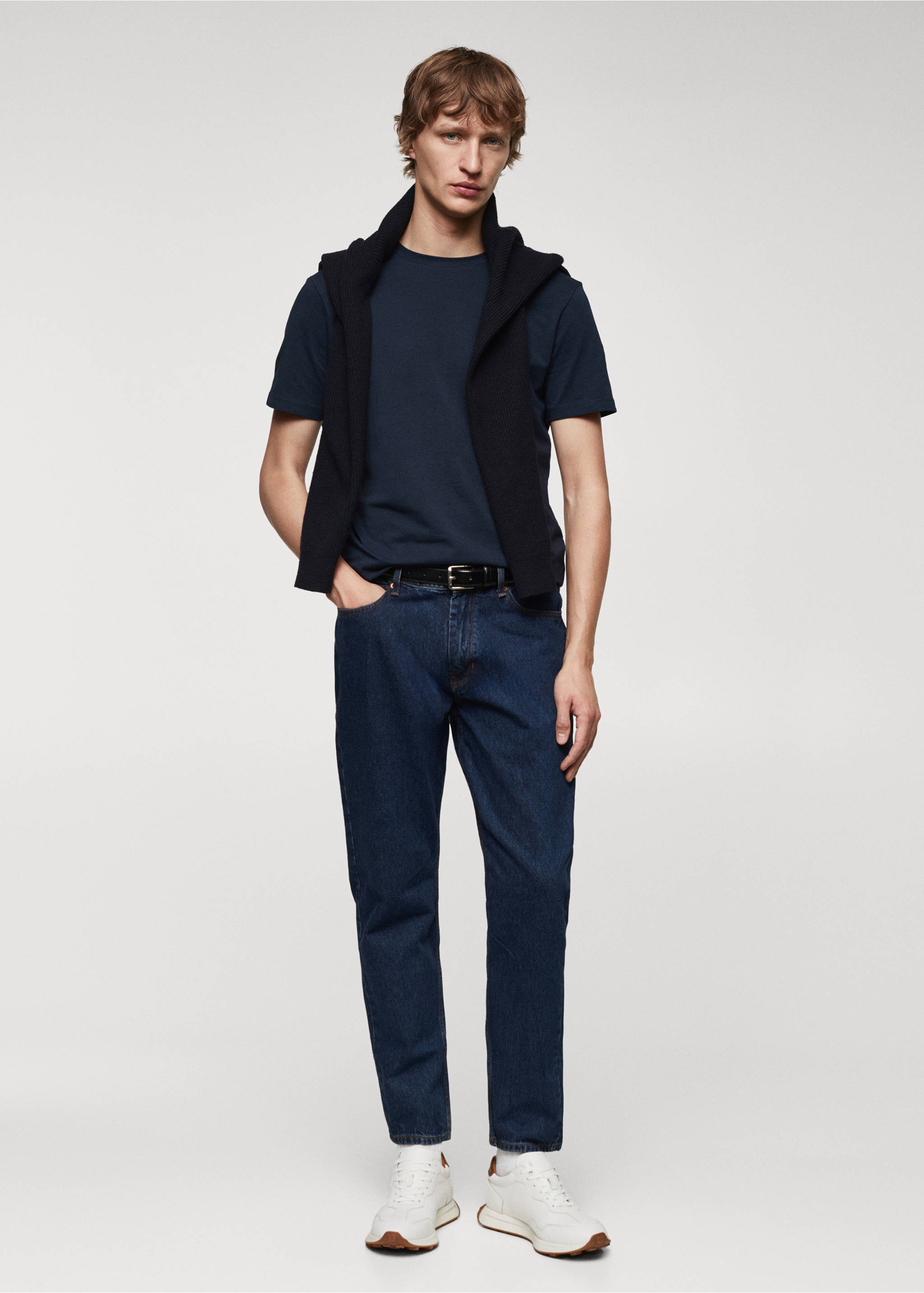 Stretch cotton T-shirt - General plane, Navy. Ref: 67040645-00.