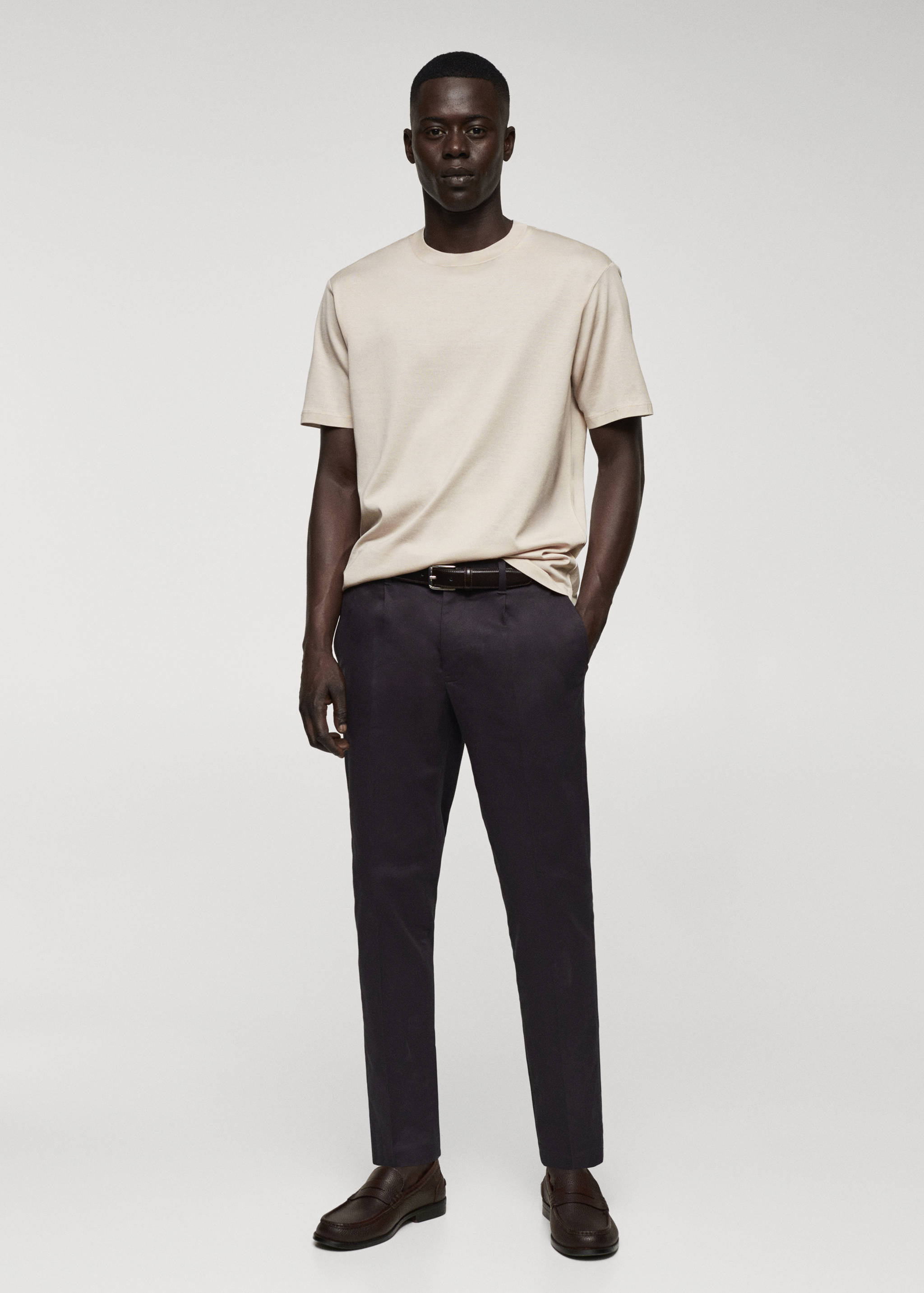 T-shirt slim-fit mercerisé - Plan général