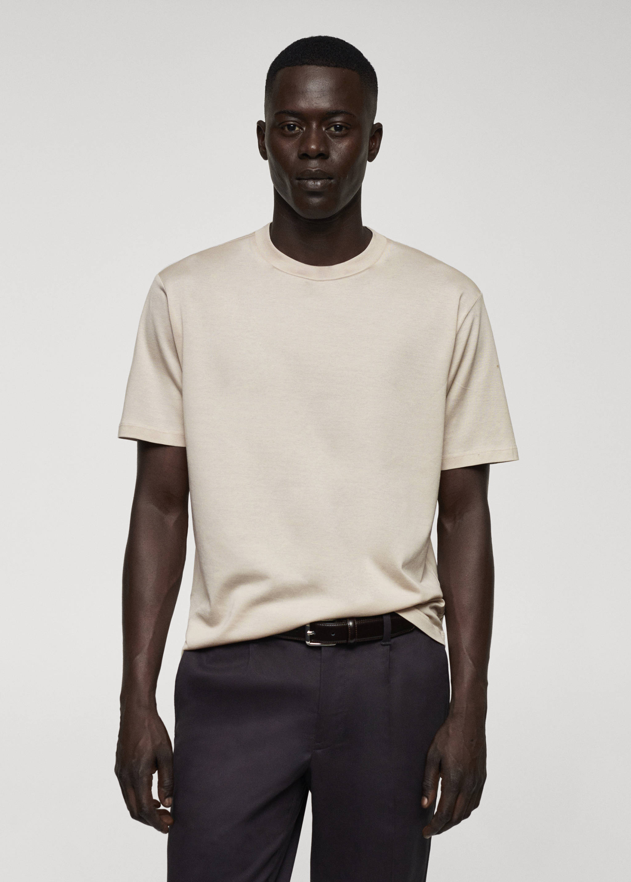 T-shirt slim-fit mercerisé - Plan moyen