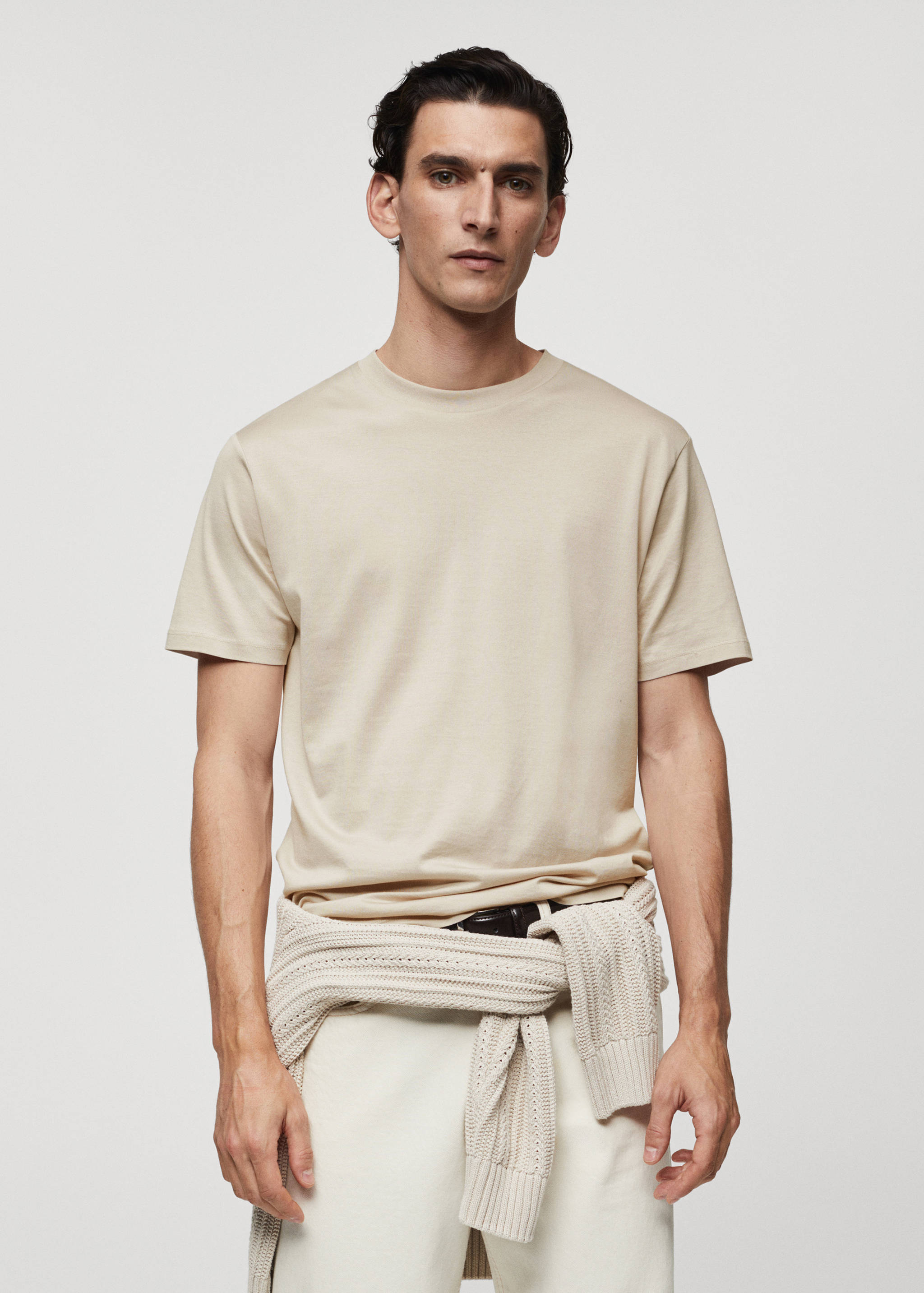 T-shirt slim-fit mercerisé - Plan moyen