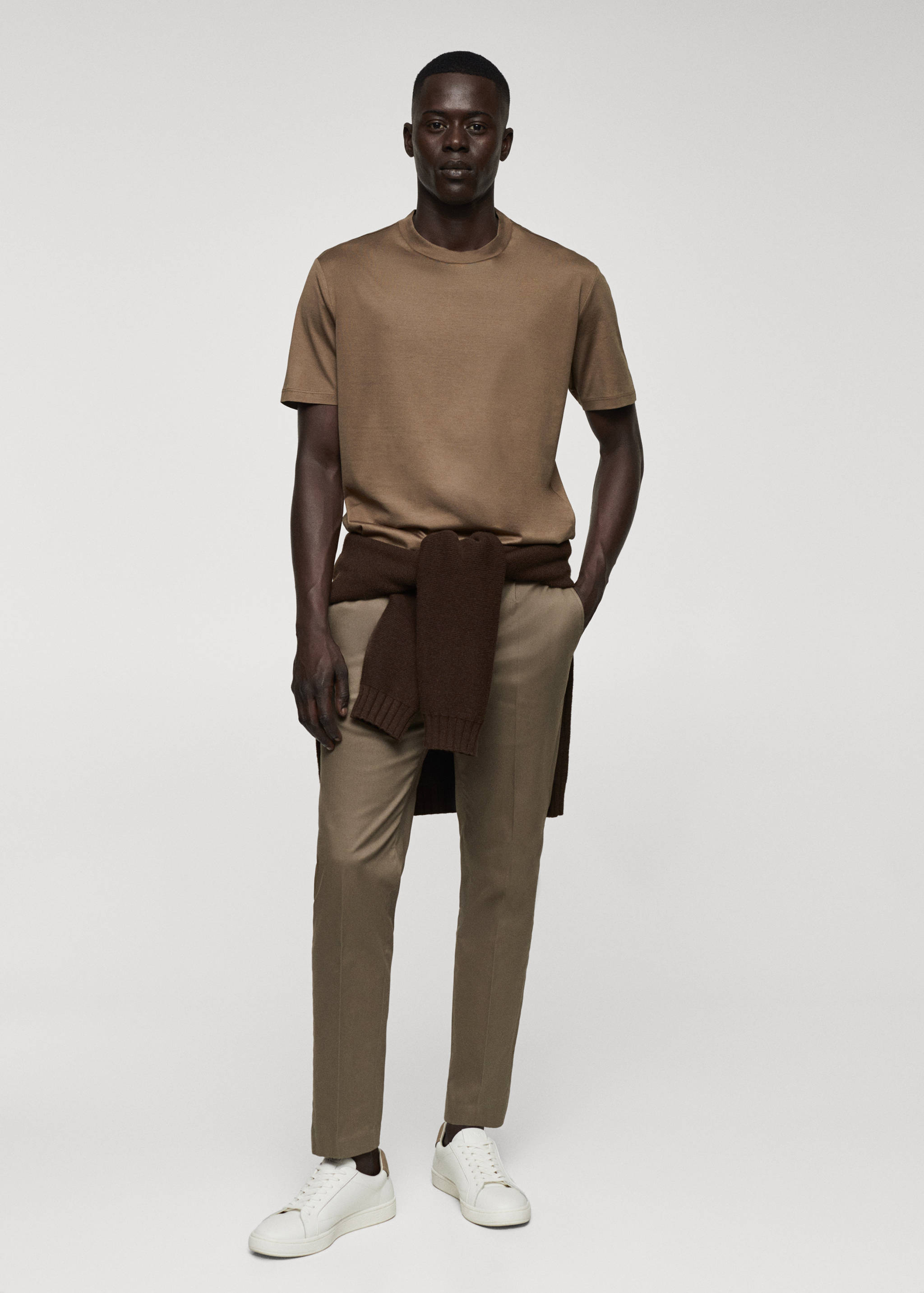 T-shirt slim-fit mercerisé - Plan général