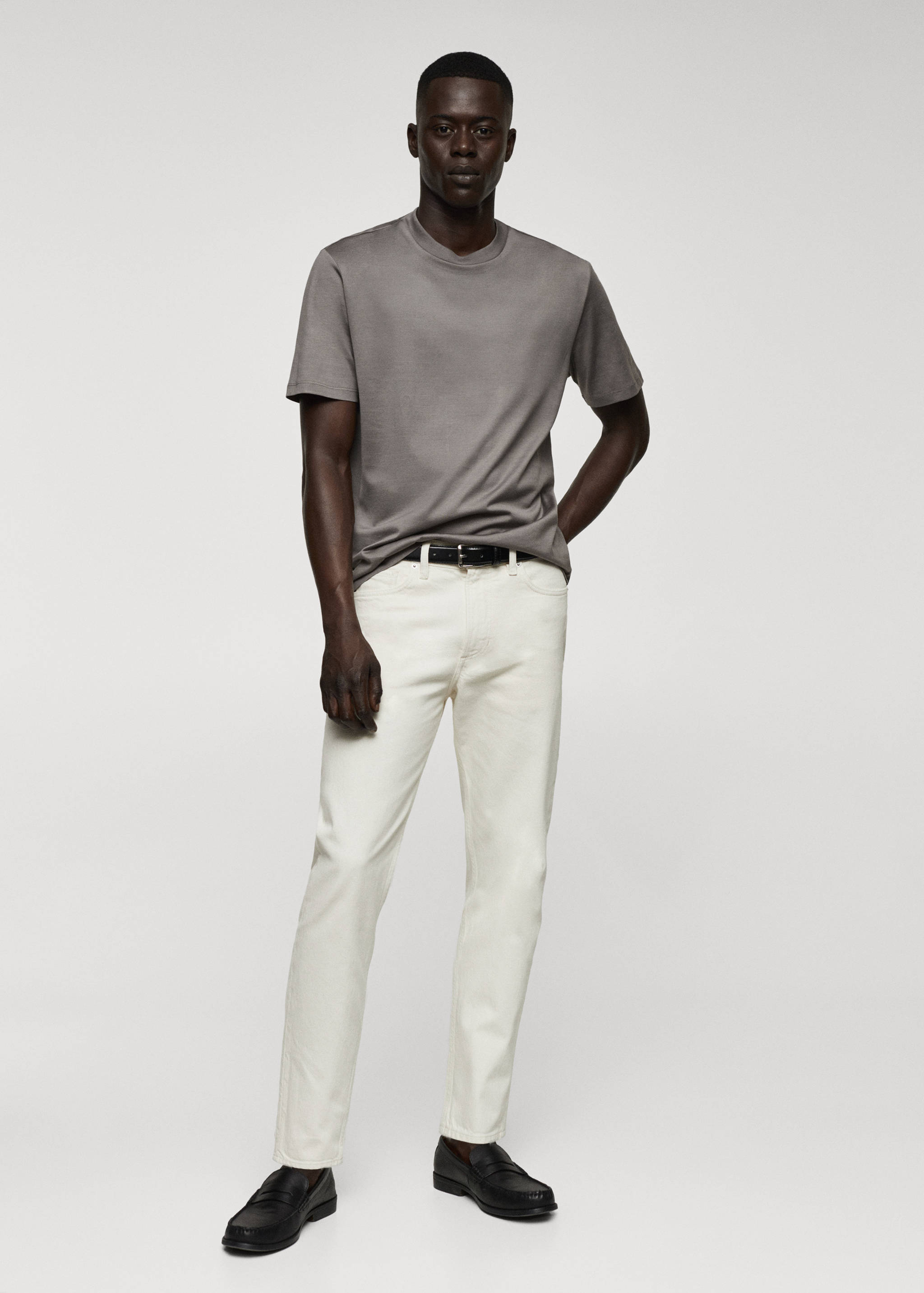 T-shirt slim-fit mercerisé - Plan général