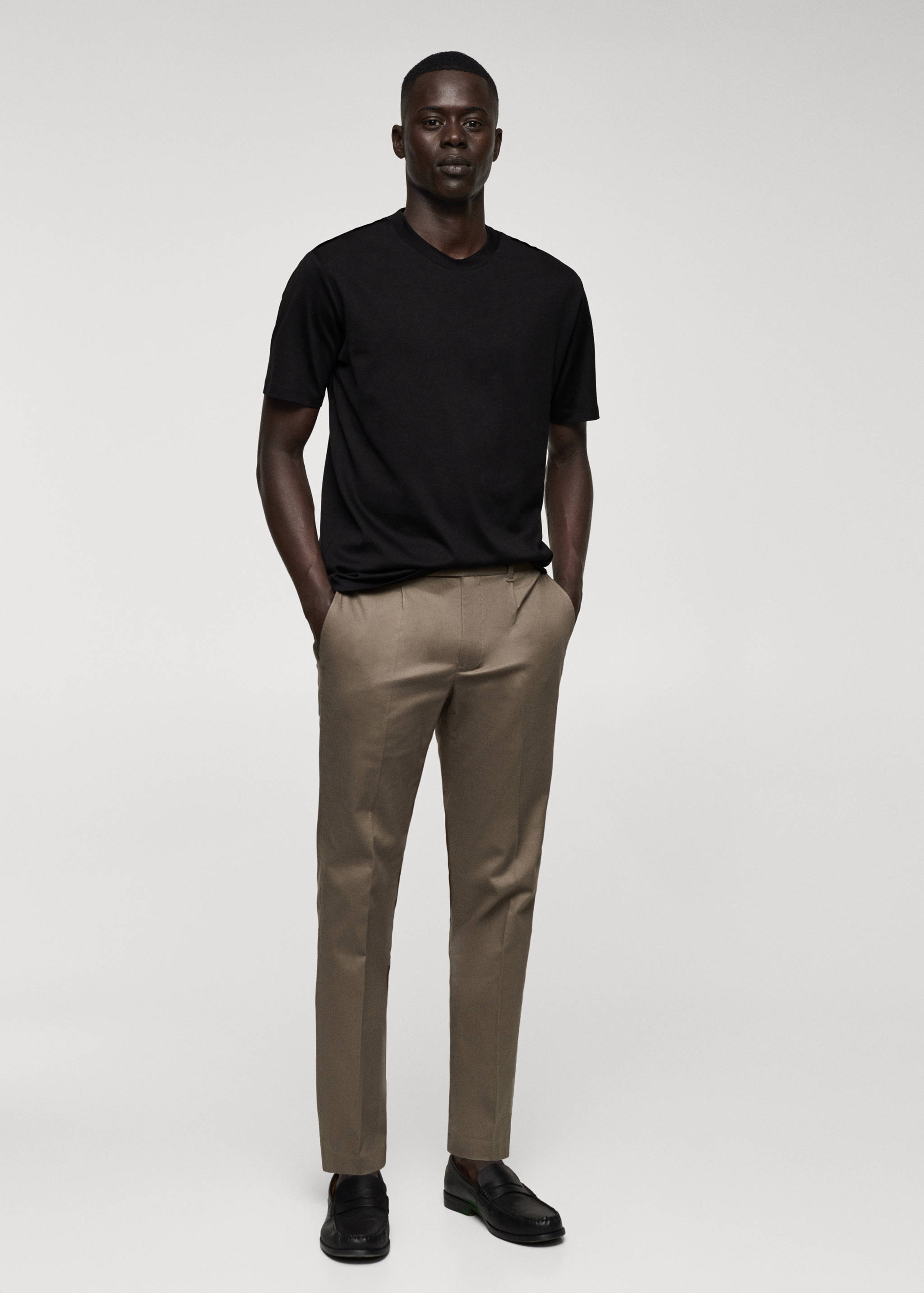 T-shirt slim-fit mercerisé - Plan général