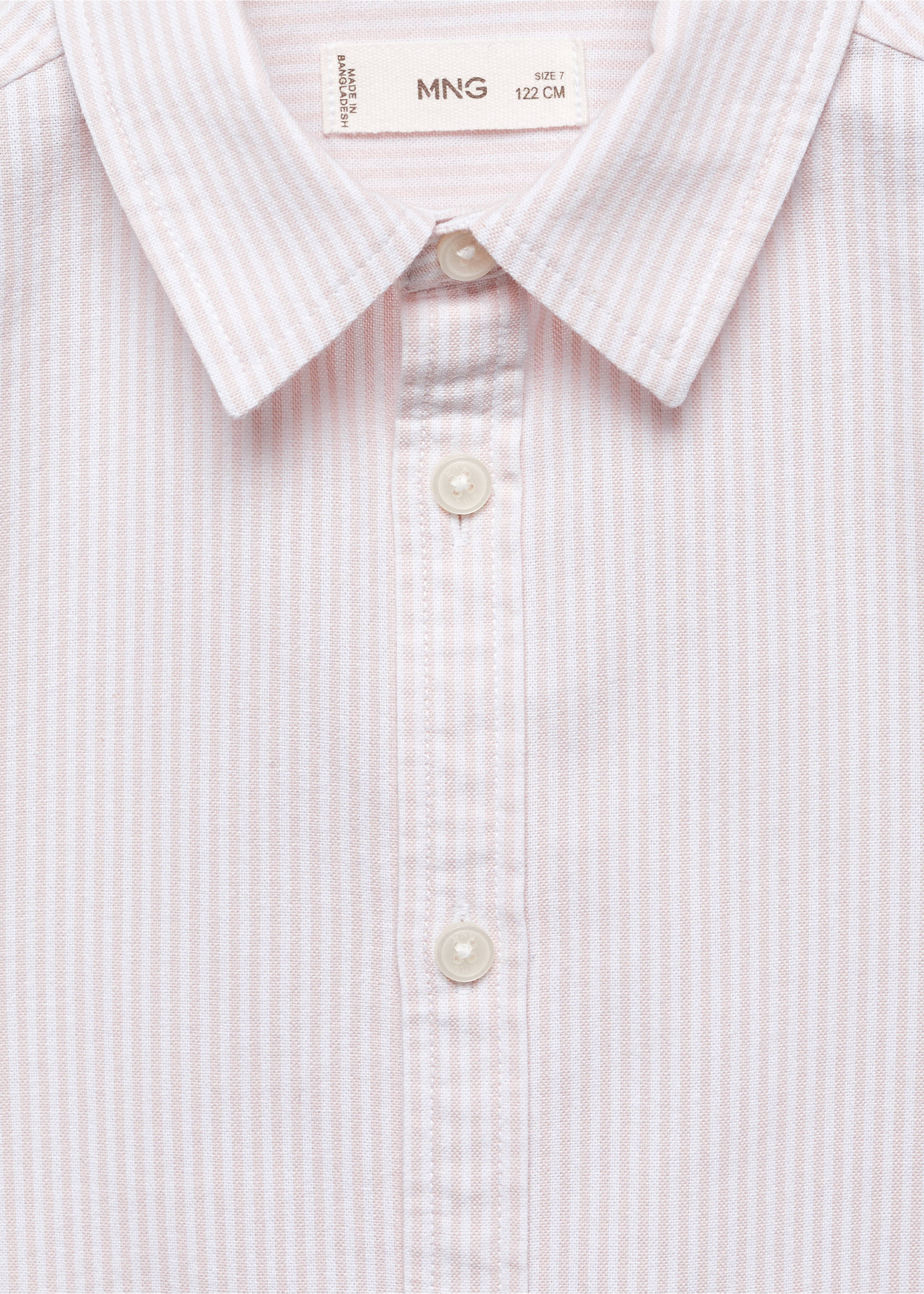 Gestreept Oxford overhemd - Detail van het artikel 8, Roze. Ref: 67040657-00.