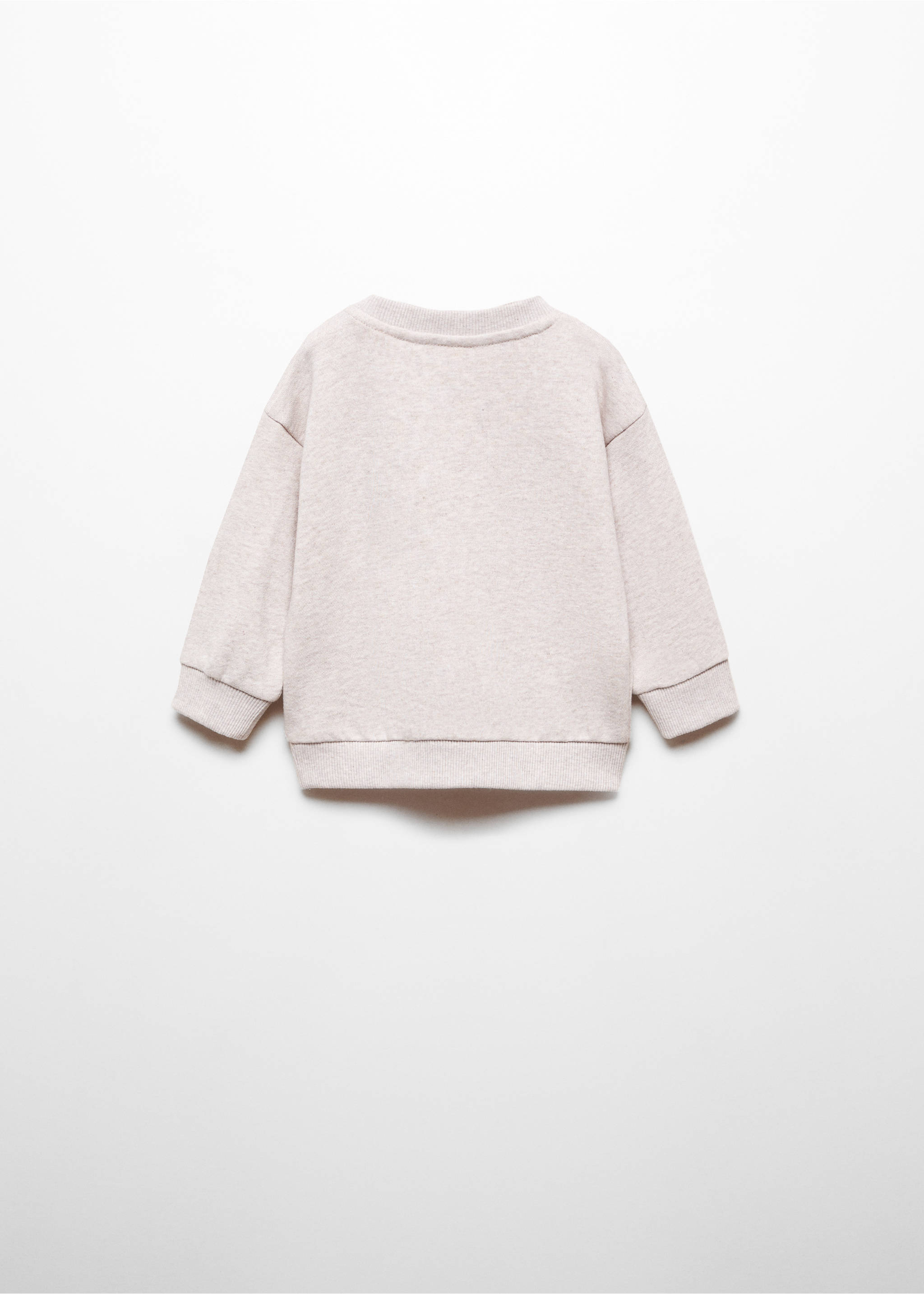 Printed cotton sweatshirt - Reverse of the article, Sand. Ref: 67040660-00.