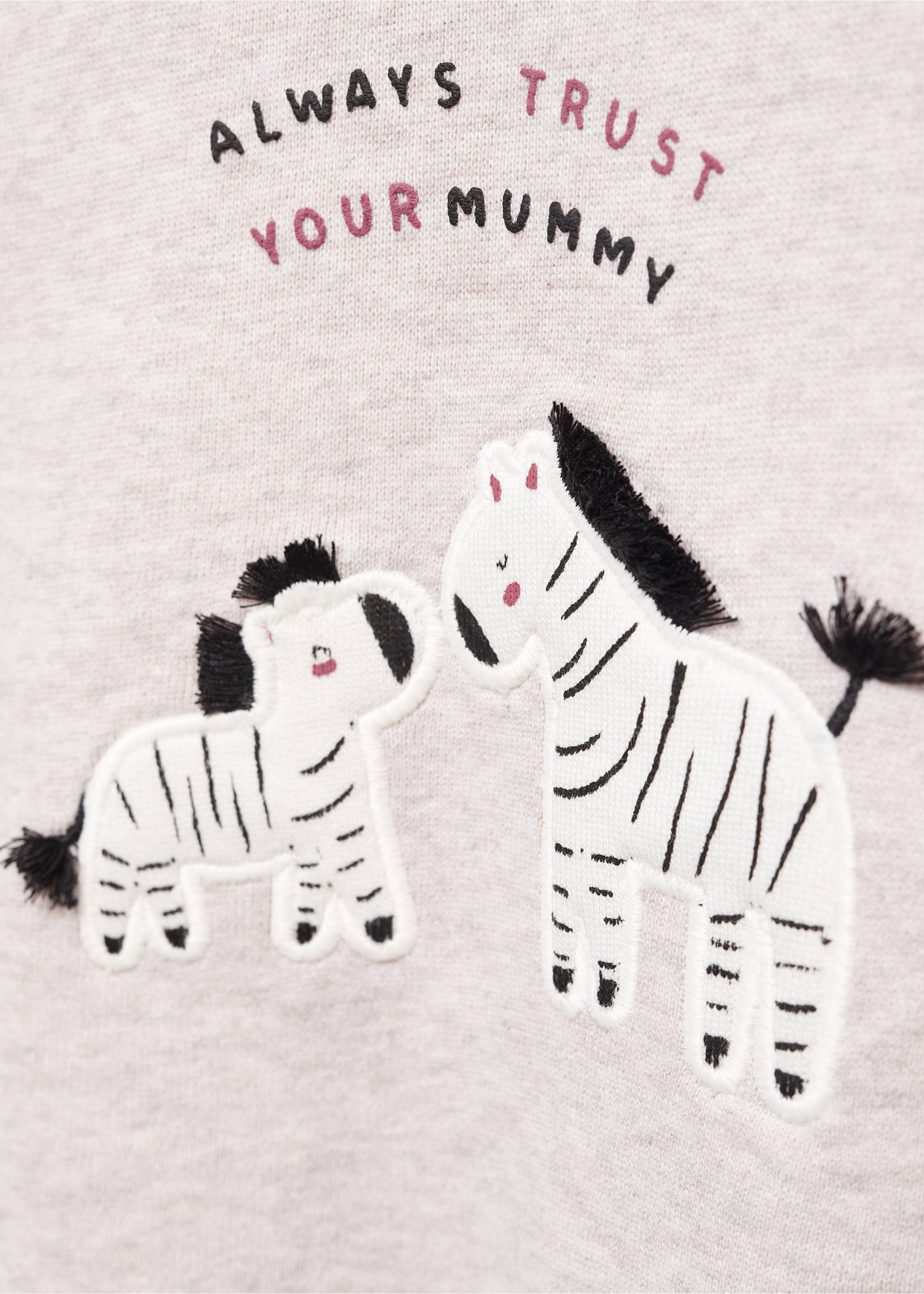 Printed cotton sweatshirt - Details of the article 0, Sand. Ref: 67040660-00.