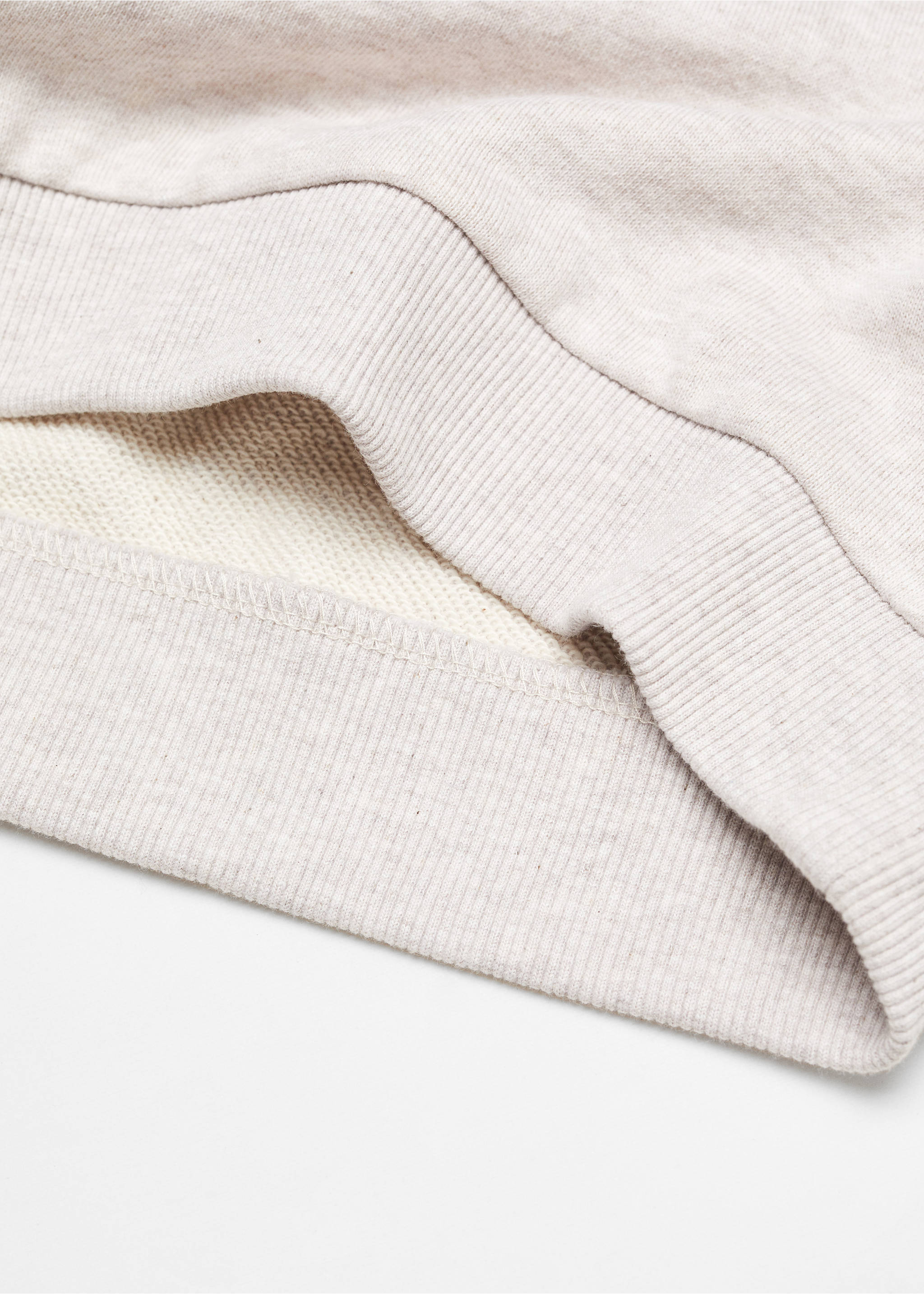 Printed cotton sweatshirt - Details of the article 3, Sand. Ref: 67040660-00.