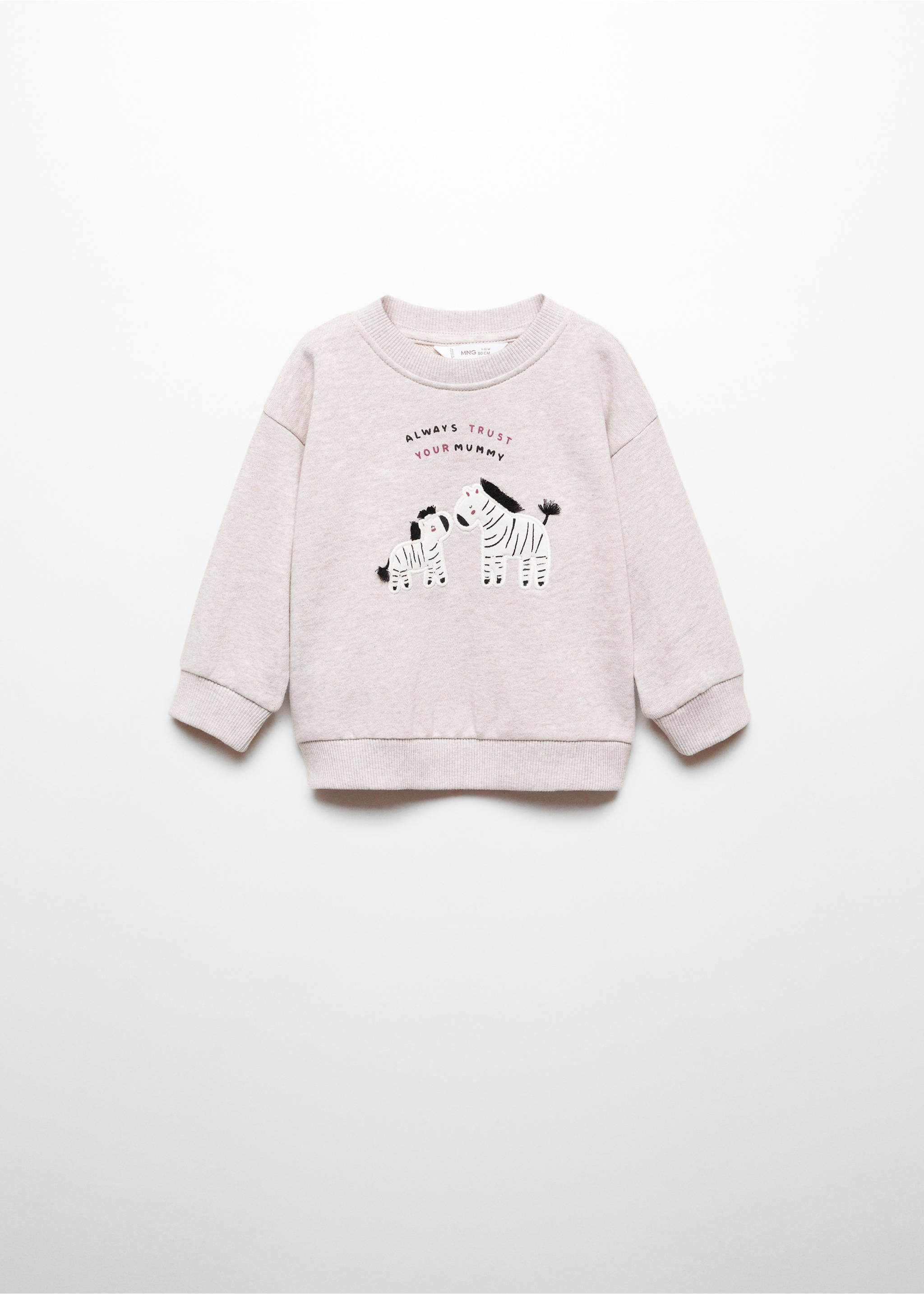Printed cotton sweatshirt - Article without model, Sand. Ref: 67040660-00.
