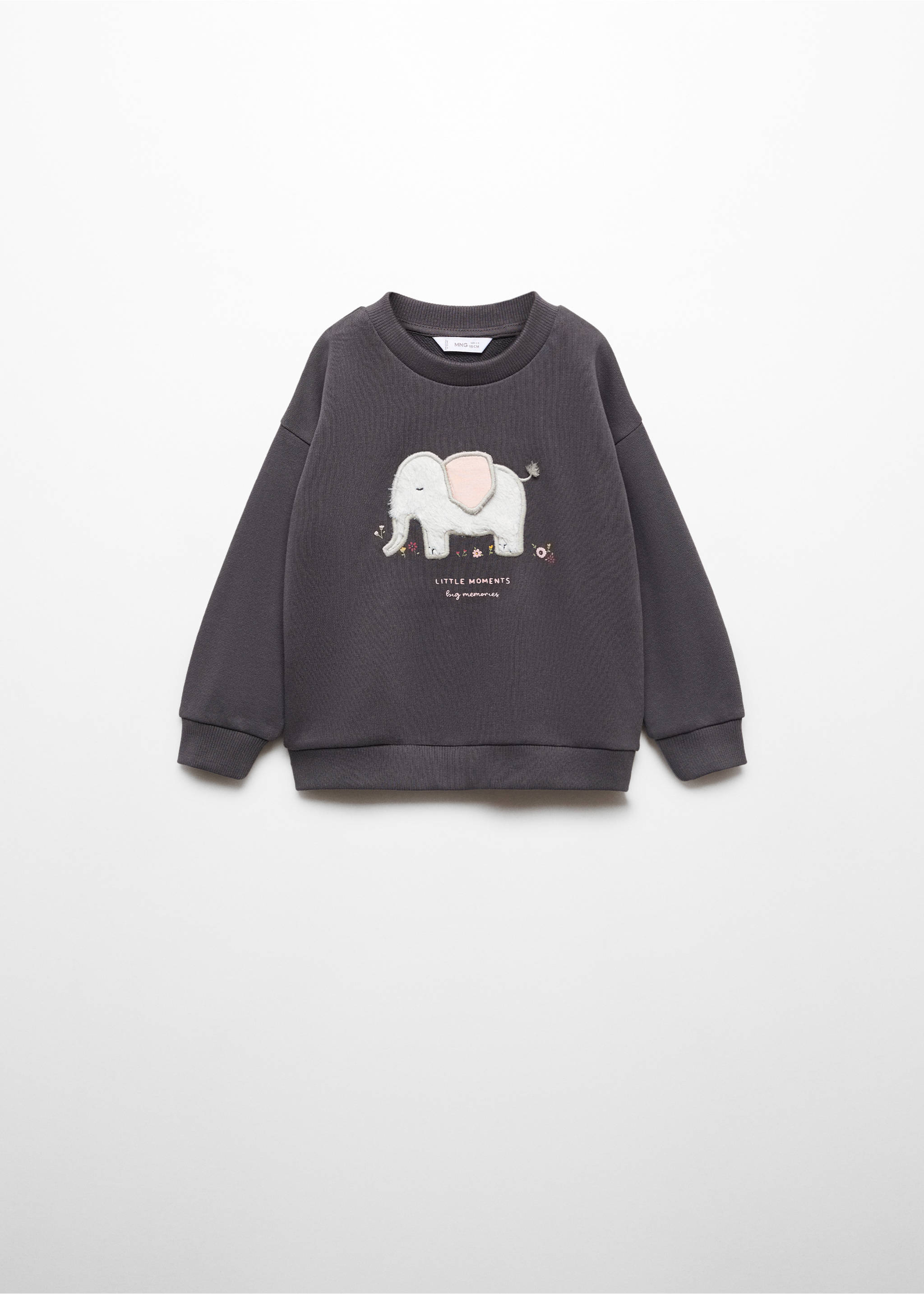 Printed cotton sweatshirt - Article without model, Charcoal. Ref: 67040661-00.