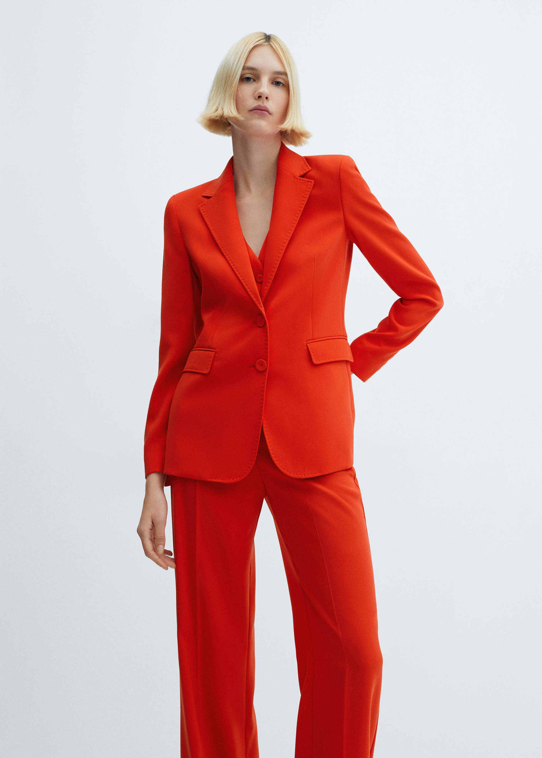 Straight-fit suit jacket - Medium plane