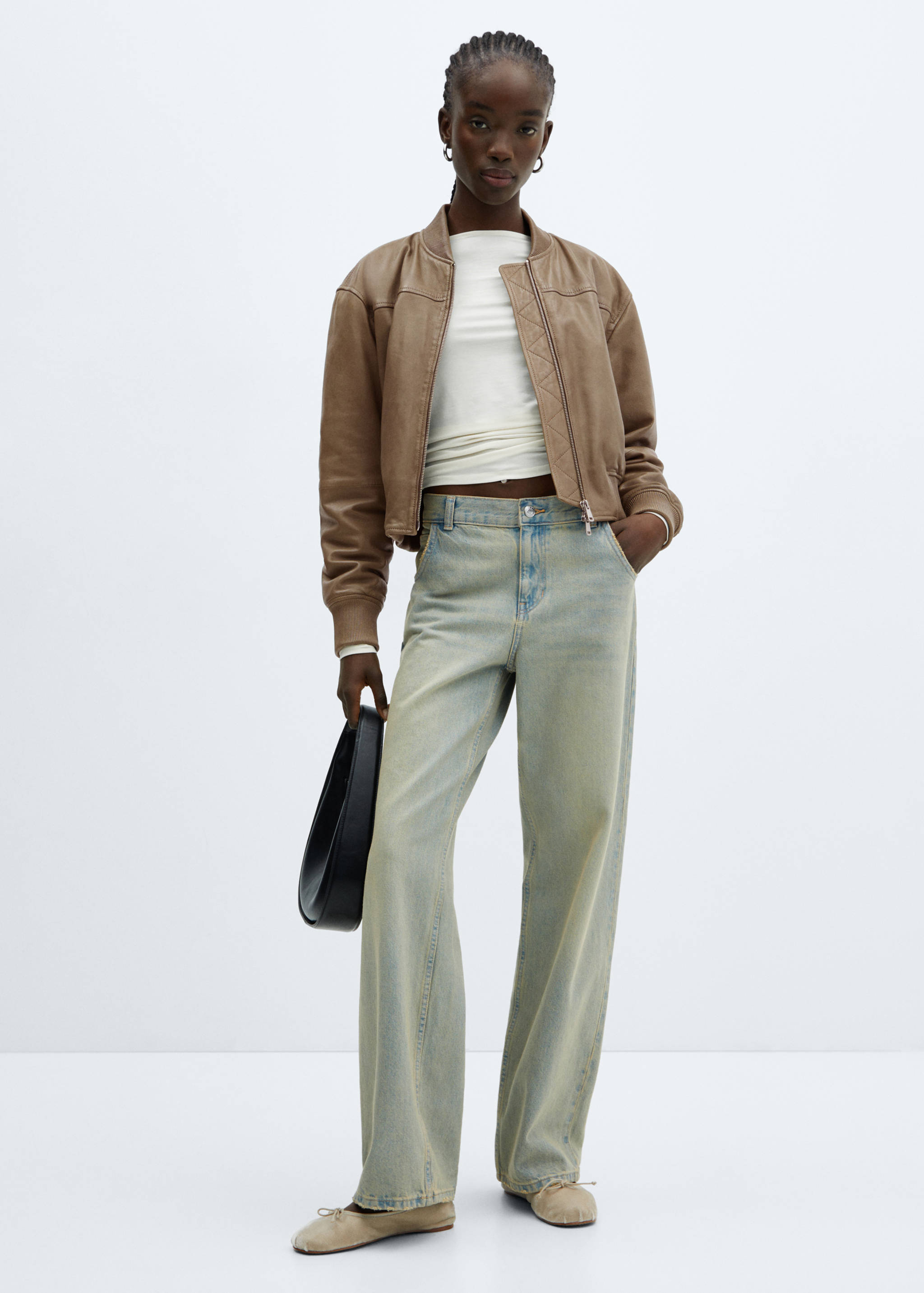 Leren bomberjack - Overzichtstekening