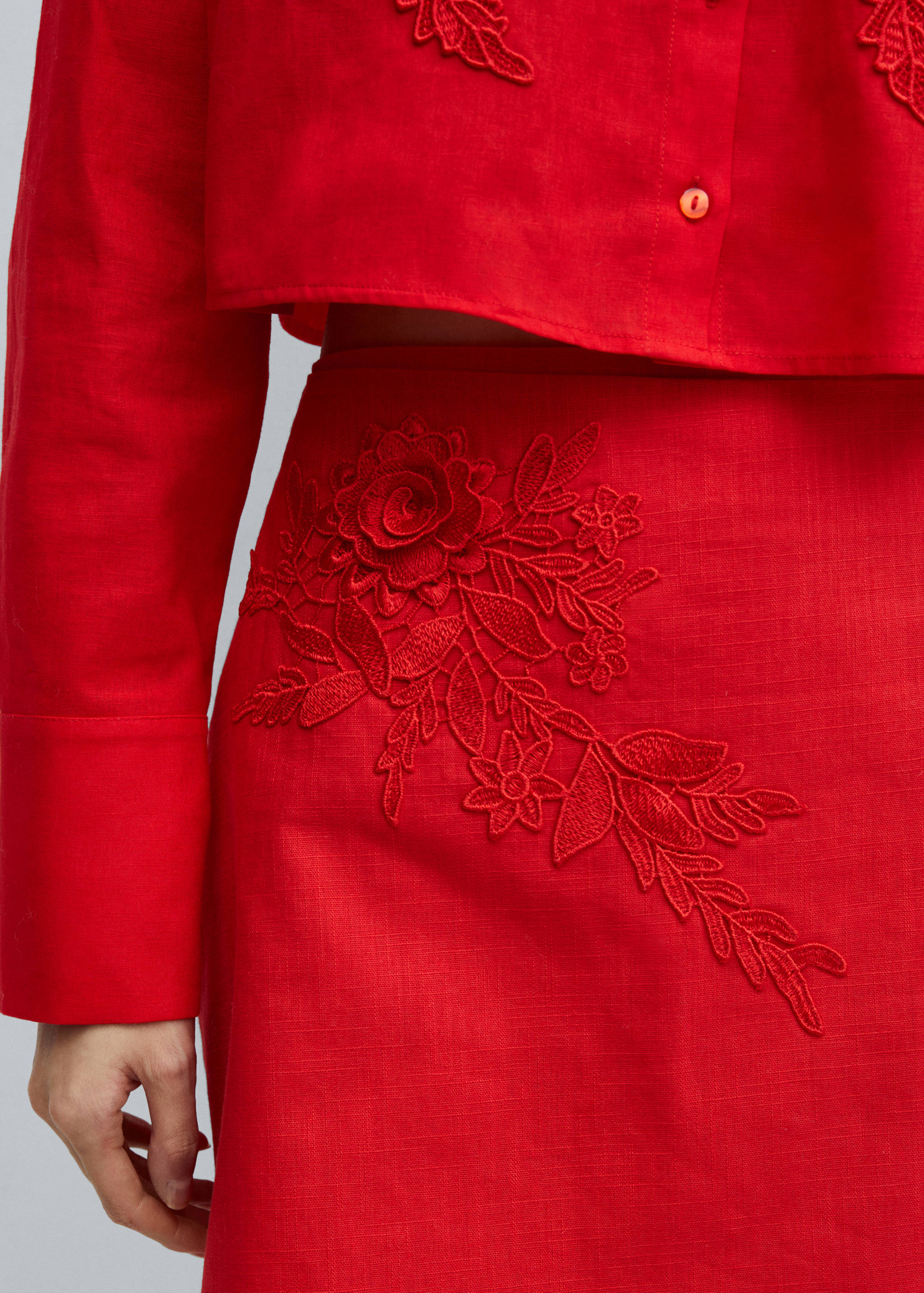 Embroidered cotton skirt - Details of the article 6