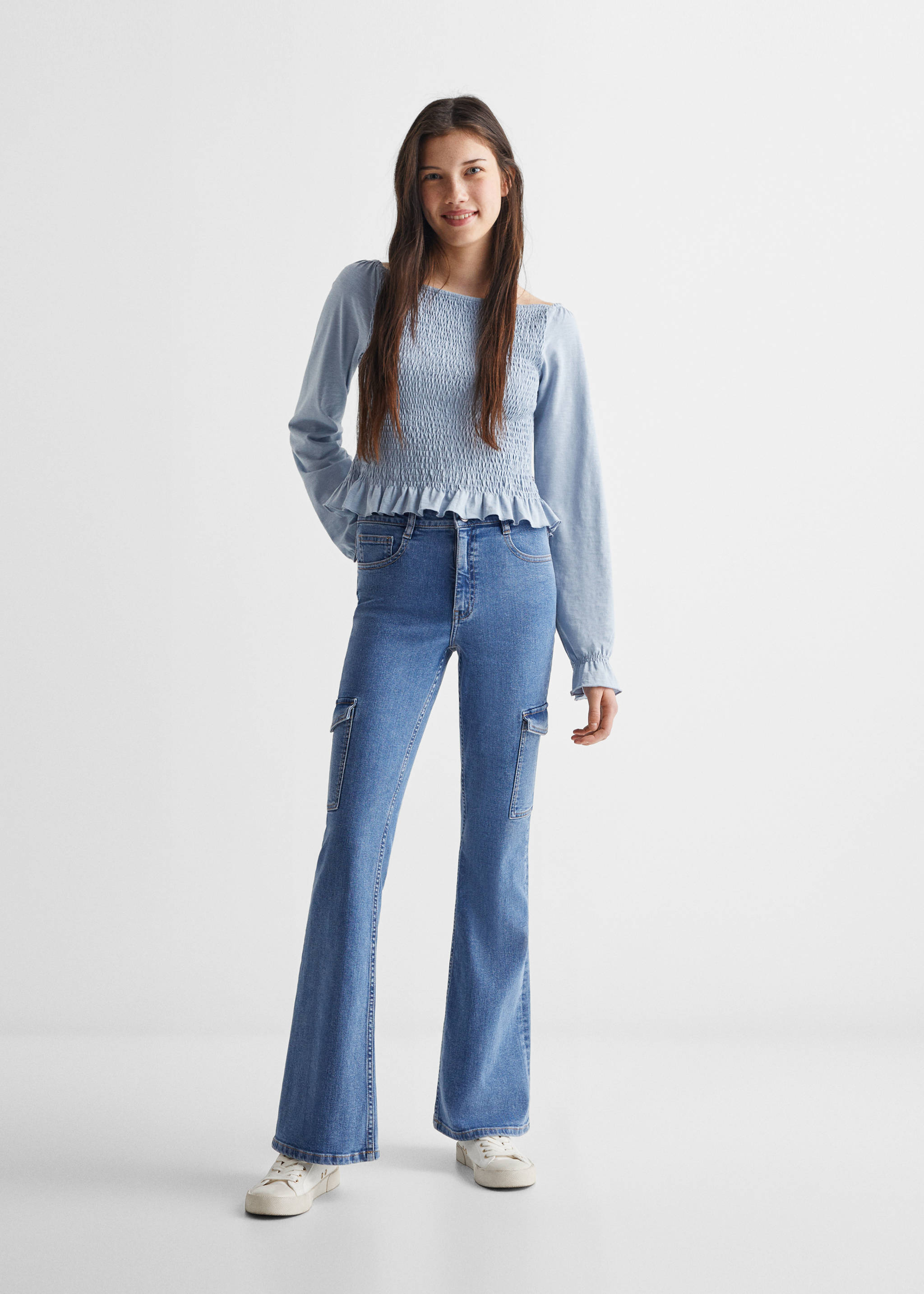 Long-sleeved t-shirt with ruffles - General plane