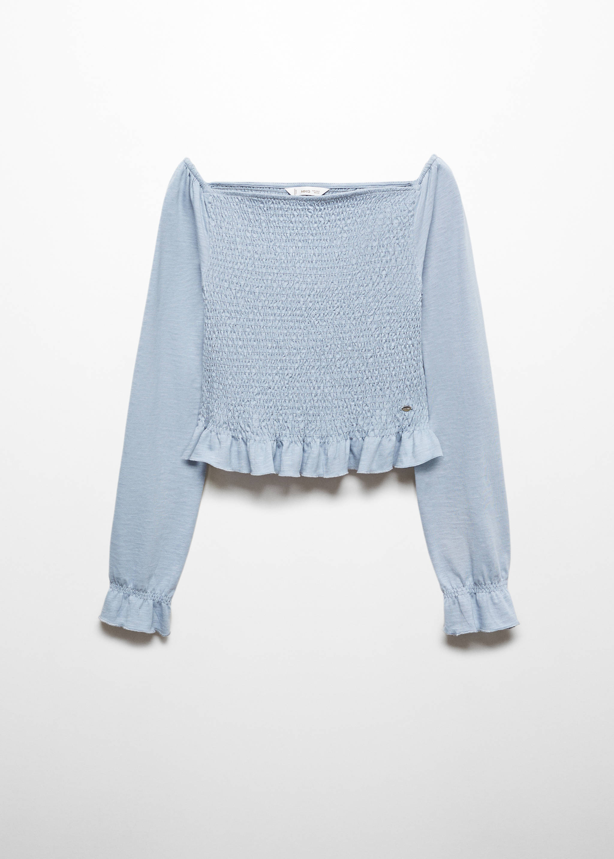 Long-sleeved t-shirt with ruffles - Article without model