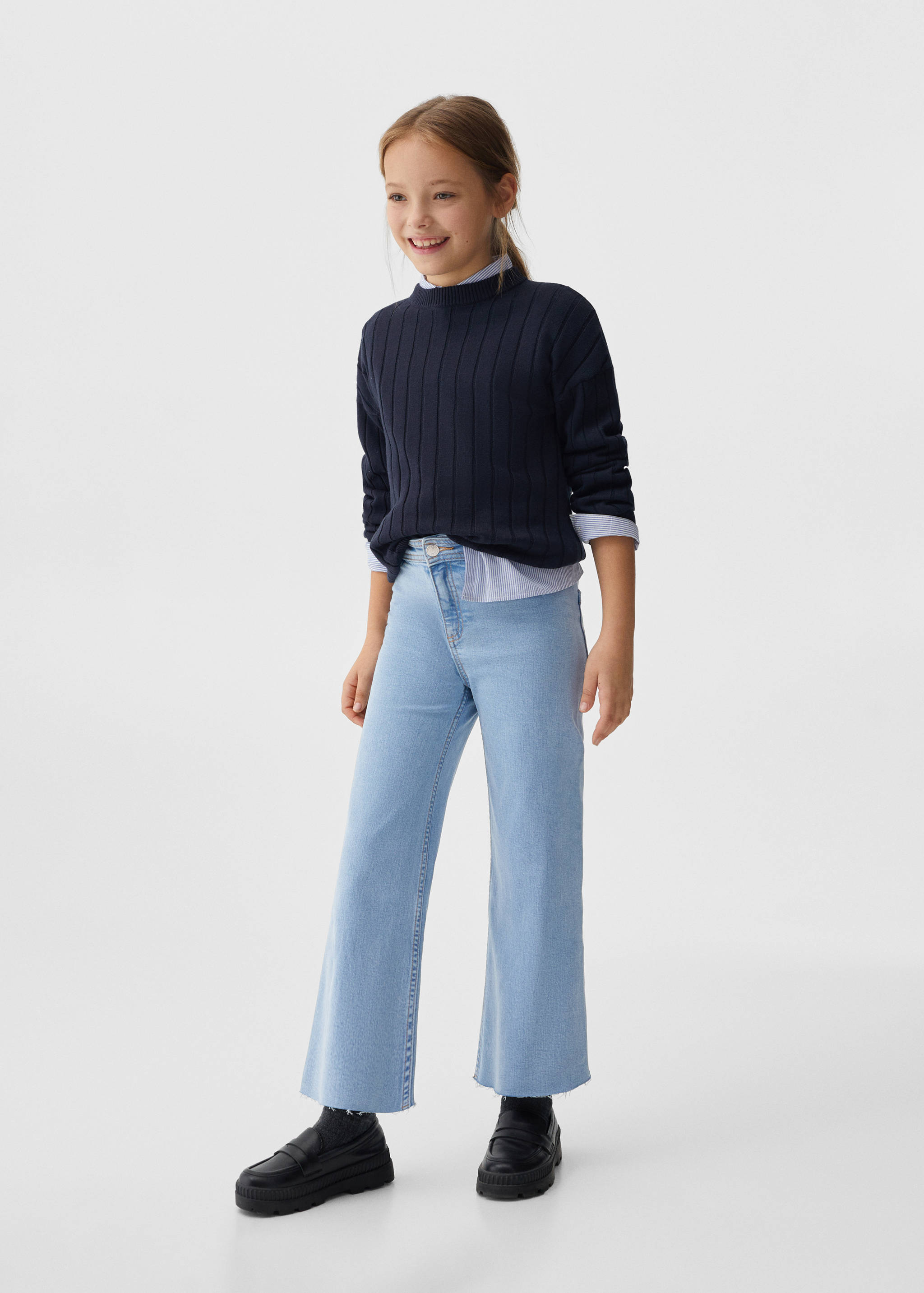 Jupe-culotte jean taille haute - Plan général