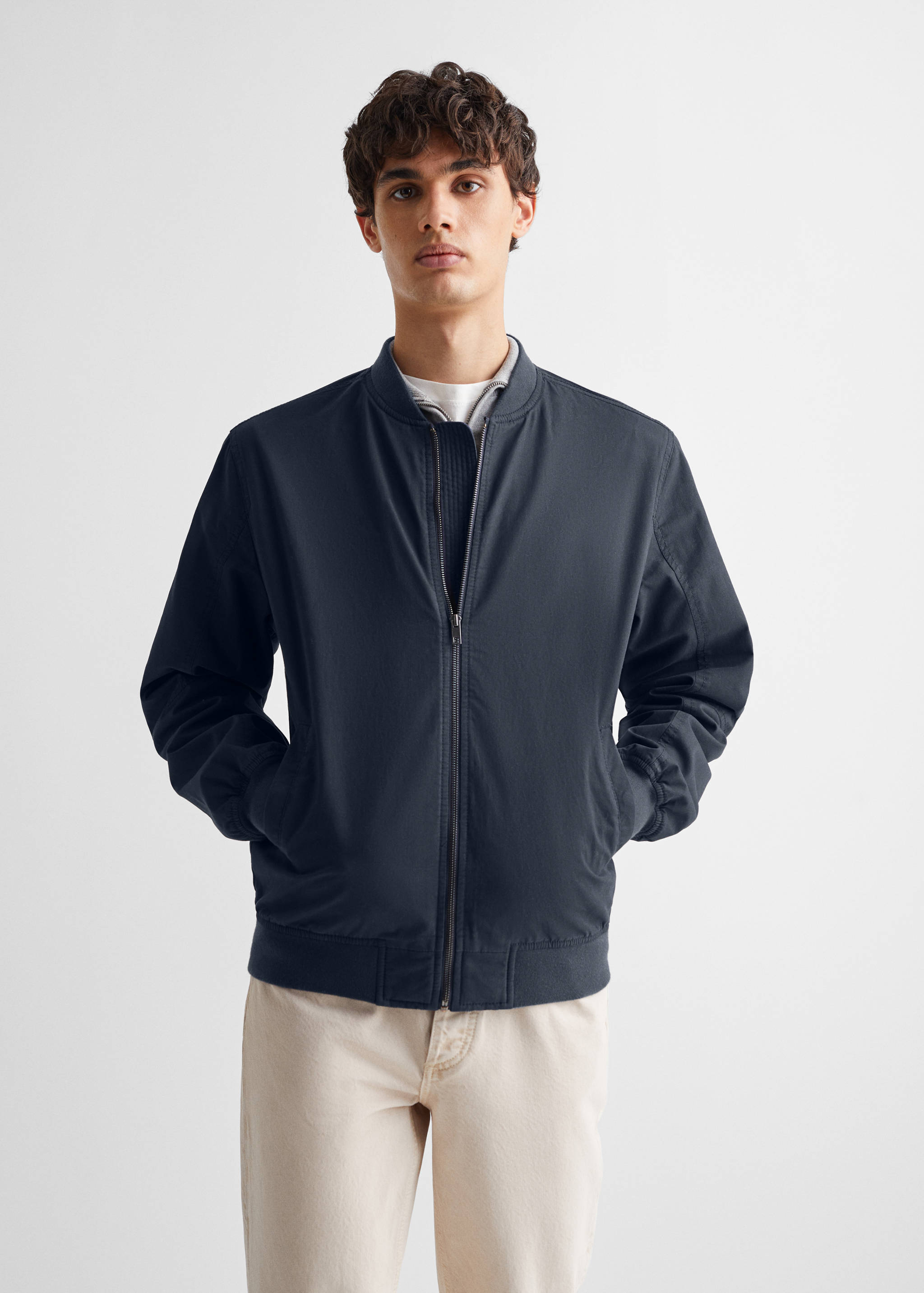 Cotton bomber jacket - Medium plane
