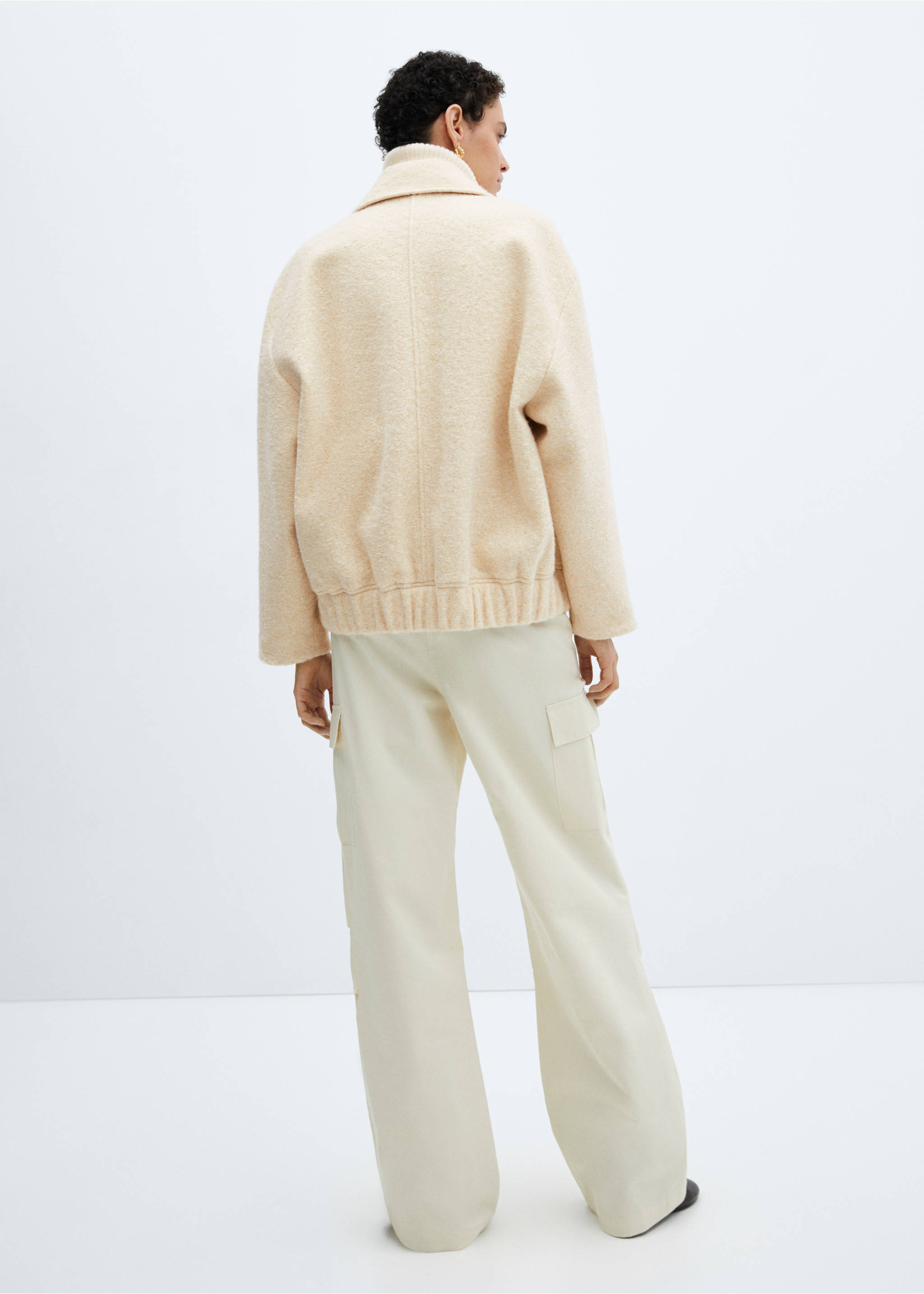 Chaqueta bomber oversize - Reverso del artículo, Amarillo pastel. Ref: 67043263-00.