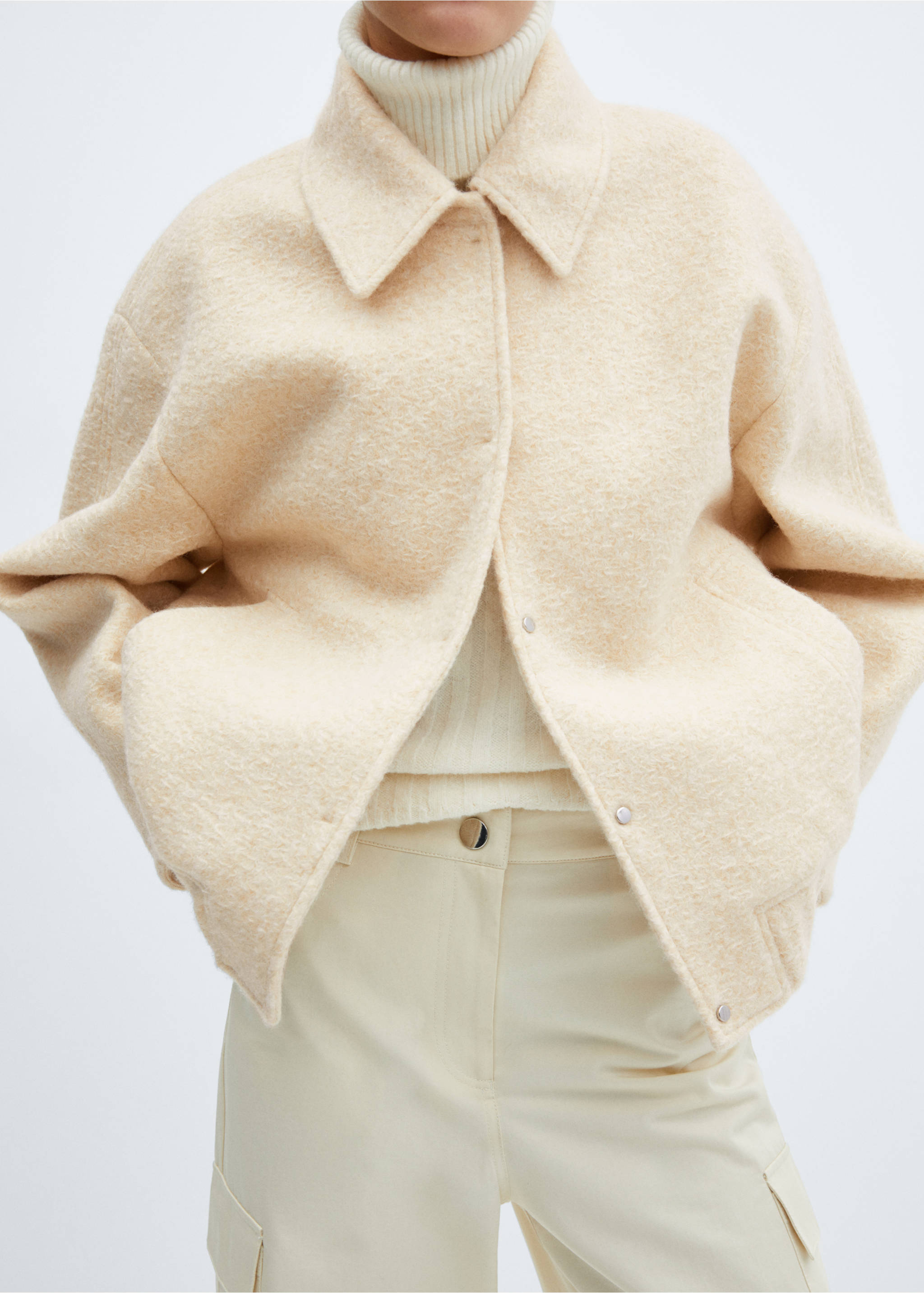 Chaqueta bomber oversize - Detalle del artículo 3, Amarillo pastel. Ref: 67043263-00.